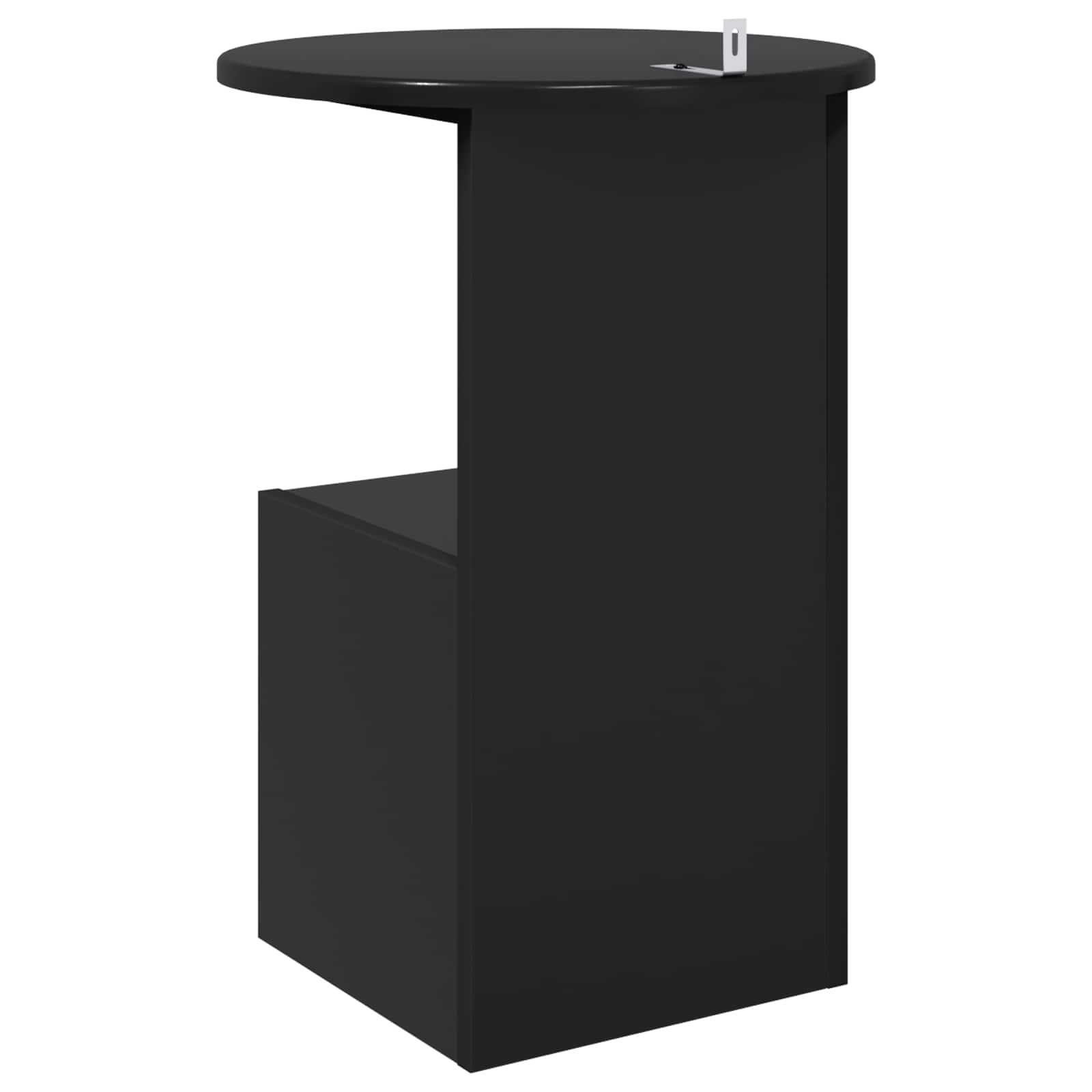 Bijzettafel Zwart eiken Ø 39,5 x 55 cm Bewerkt hout is nu te koop bij PeponiXL, paradijselijk wonen!