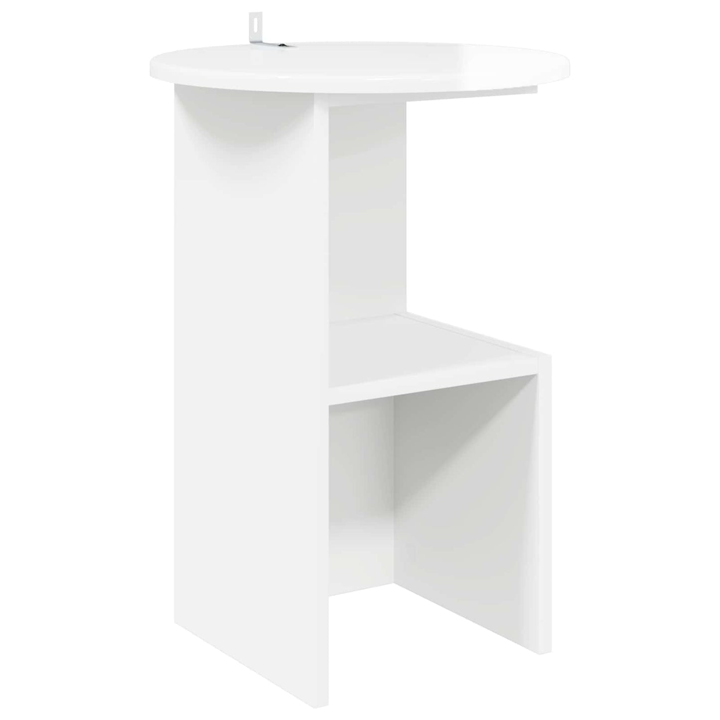 Bijzettafel Hoogglans Wit Ø 39,5 x 55 cm Bewerkt hout is nu te koop bij PeponiXL, paradijselijk wonen!