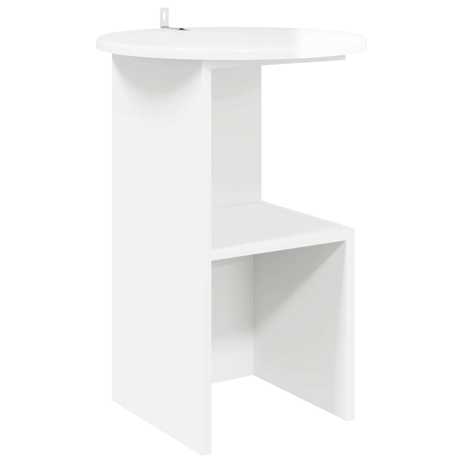 Bijzettafel Hoogglans Wit Ø 39,5 x 55 cm Bewerkt hout is nu te koop bij PeponiXL, paradijselijk wonen!