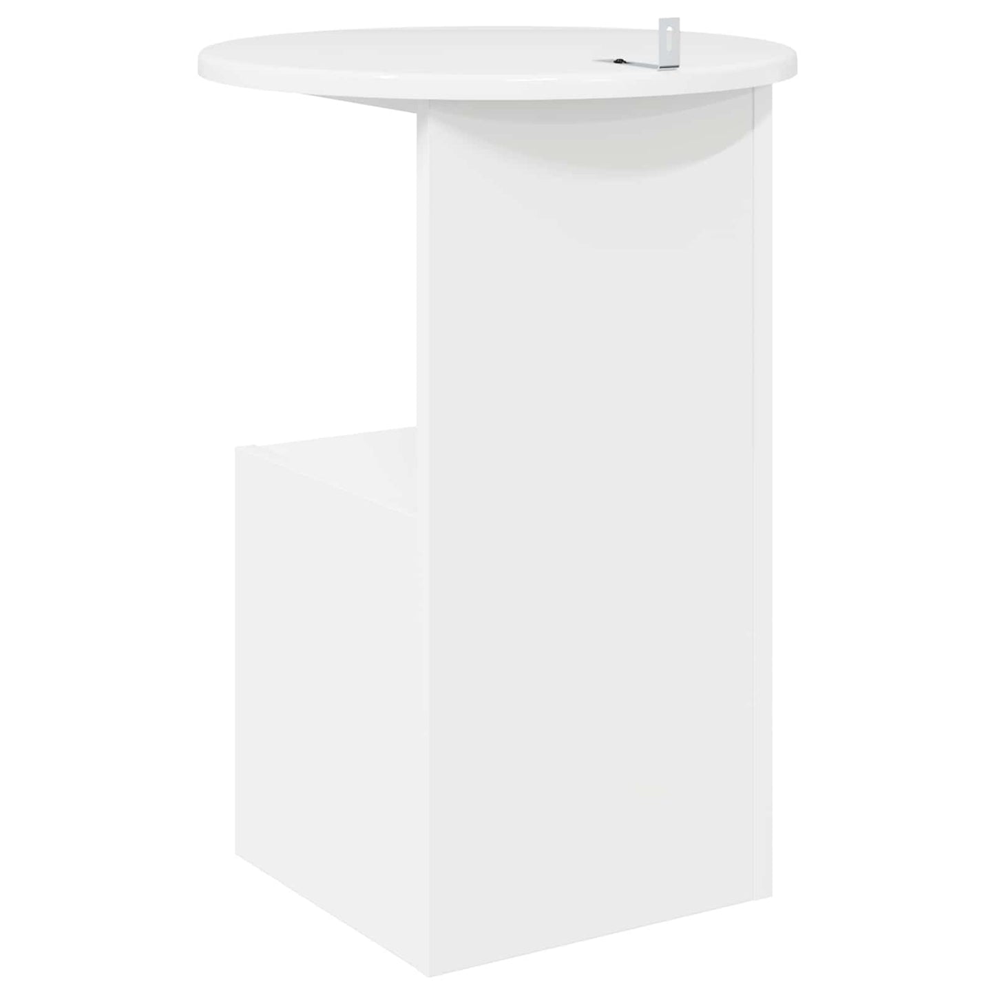 Bijzettafel Hoogglans Wit Ø 39,5 x 55 cm Bewerkt hout is nu te koop bij PeponiXL, paradijselijk wonen!
