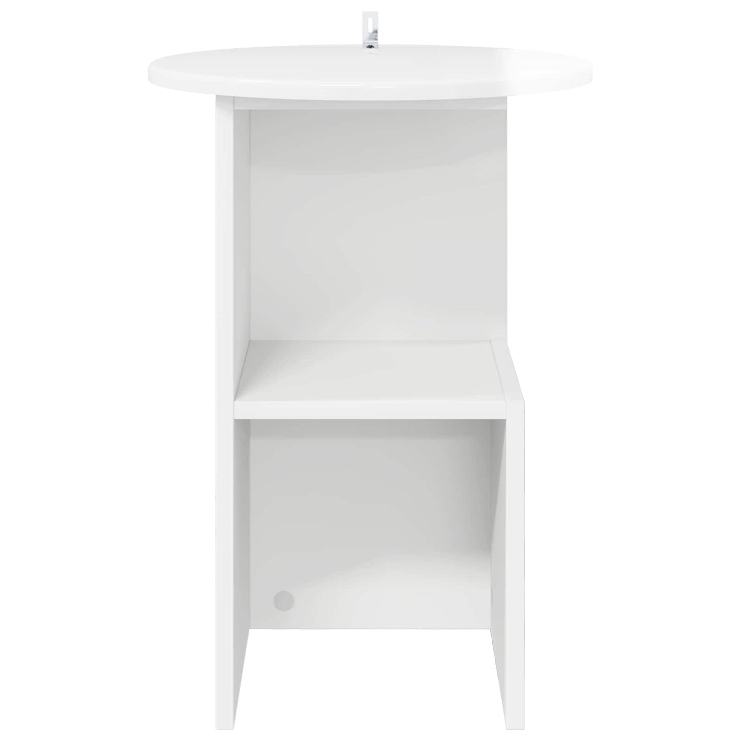 Bijzettafel Hoogglans Wit Ø 39,5 x 55 cm Bewerkt hout is nu te koop bij PeponiXL, paradijselijk wonen!