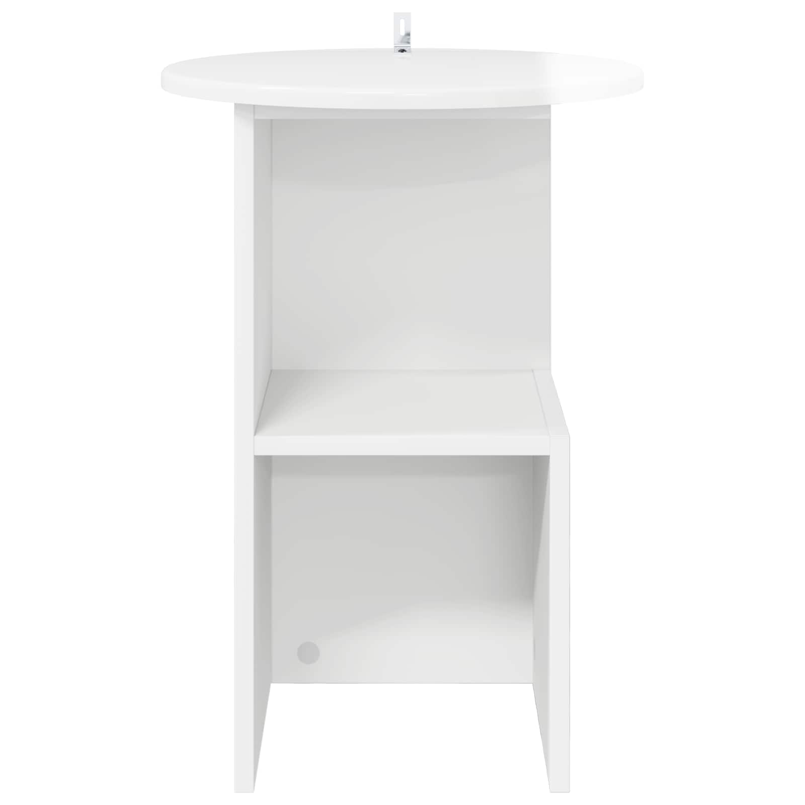 Bijzettafel Hoogglans Wit Ø 39,5 x 55 cm Bewerkt hout is nu te koop bij PeponiXL, paradijselijk wonen!