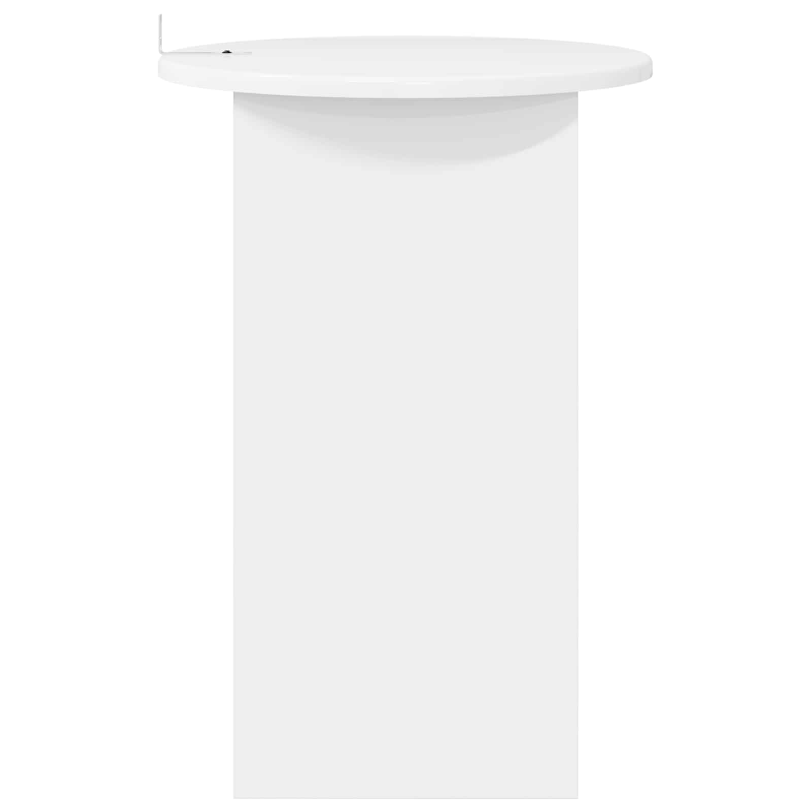 Bijzettafel Hoogglans Wit Ø 39,5 x 55 cm Bewerkt hout is nu te koop bij PeponiXL, paradijselijk wonen!