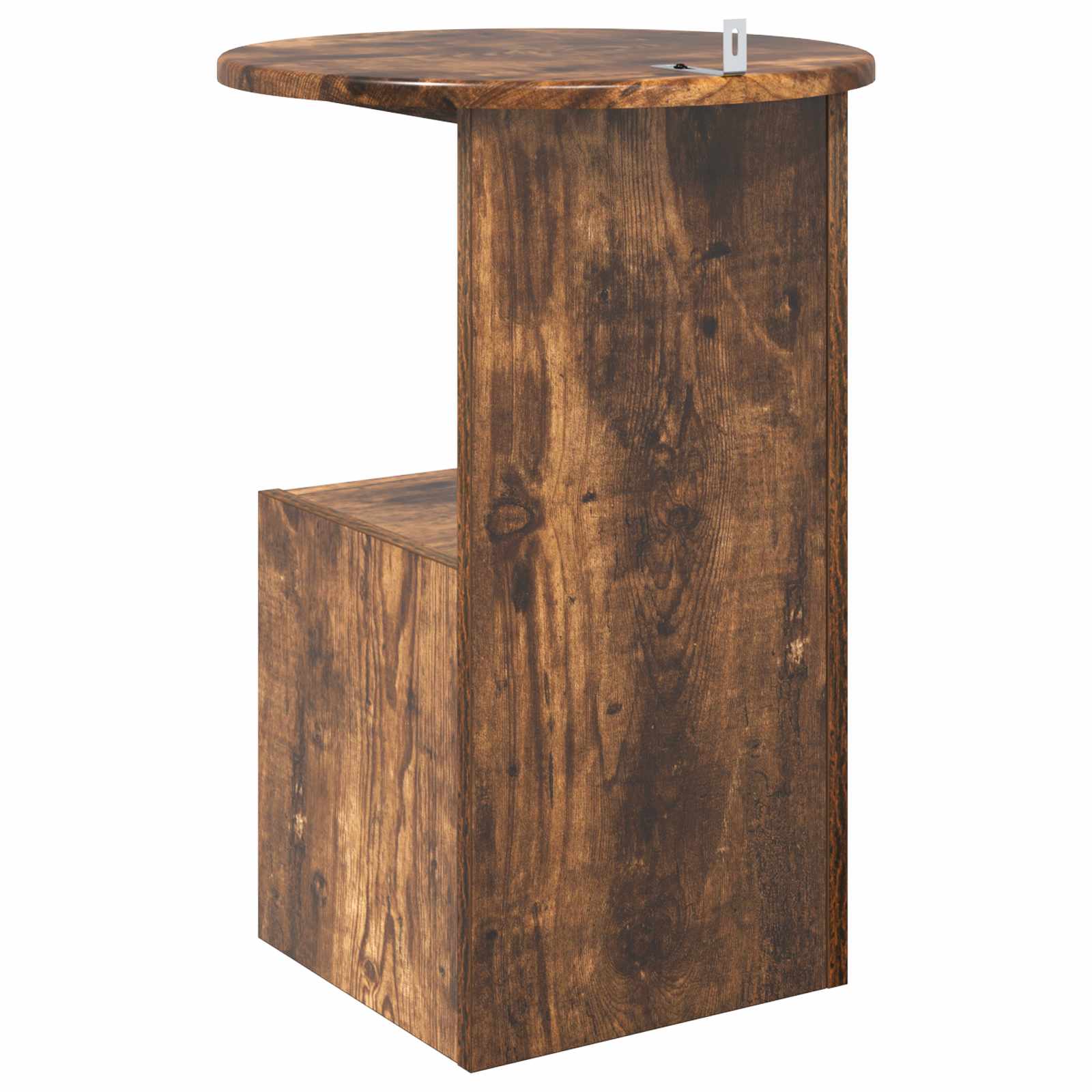 Bijzettafel Gerookt eiken Ø 39,5 x 55 cm Bewerkt hout is nu te koop bij PeponiXL, paradijselijk wonen!