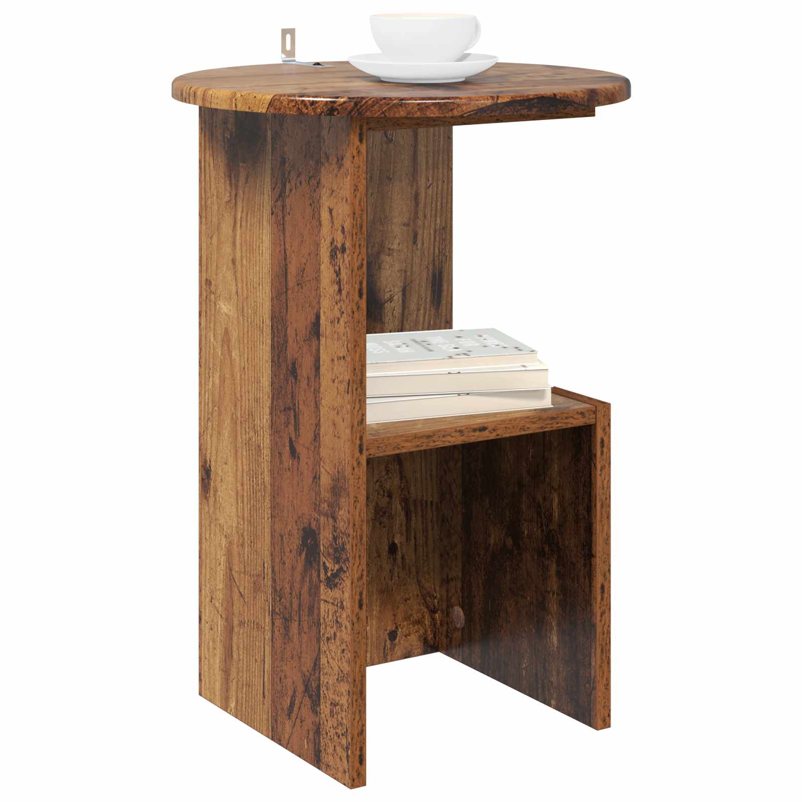 Bijzettafel Oud hout Ø 39,5 x 55 cm Bewerkt hout is nu te koop bij PeponiXL, paradijselijk wonen!