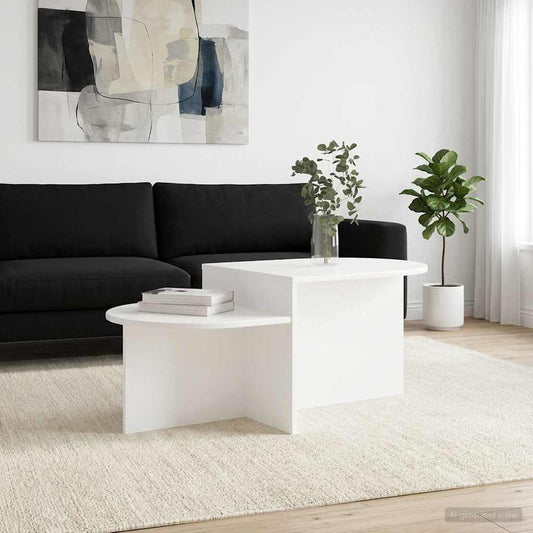 Salontafel Wit 100 x 50 x 40 cm Bewerkt hout is nu te koop bij PeponiXL, paradijselijk wonen!