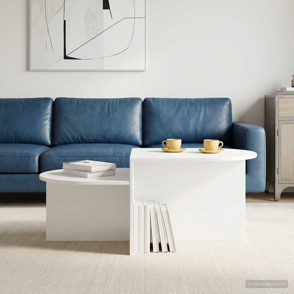 Salontafel Wit 100 x 50 x 40 cm Bewerkt hout is nu te koop bij PeponiXL, paradijselijk wonen!