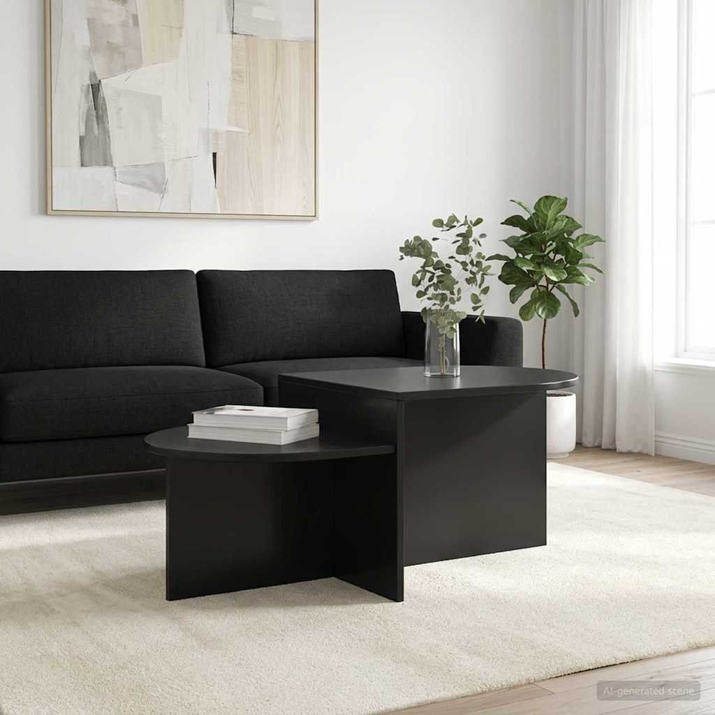 Salontafel Zwart eiken 100 x 50 x 40 cm Bewerkt hout is nu te koop bij PeponiXL, paradijselijk wonen!