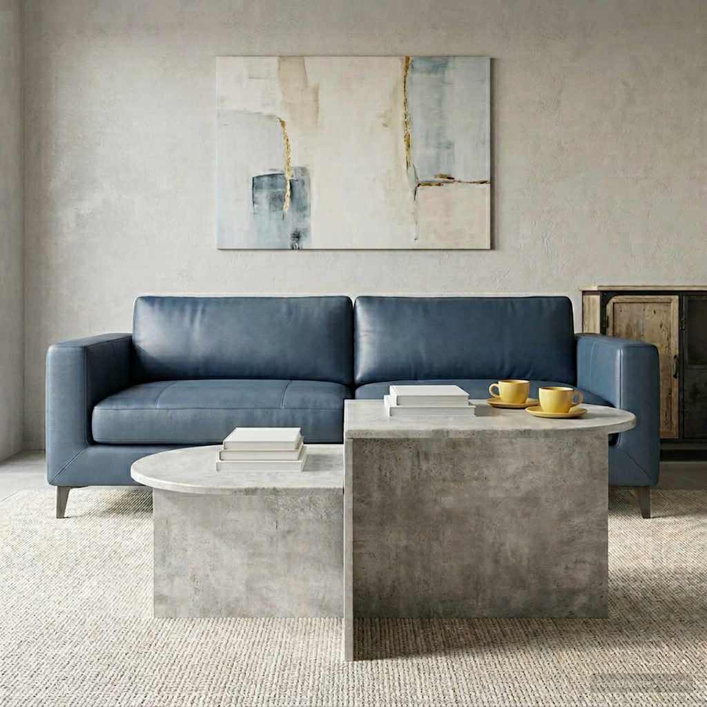 Salontafel Betongrijs 100 x 50 x 40 cm Bewerkt hout is nu te koop bij PeponiXL, paradijselijk wonen!