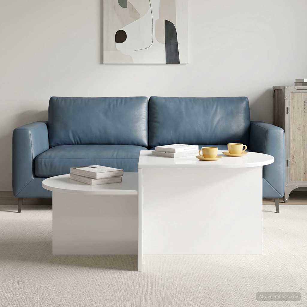 Salontafel Hoogglans Wit 100 x 50 x 40 cm Bewerkt hout is nu te koop bij PeponiXL, paradijselijk wonen!