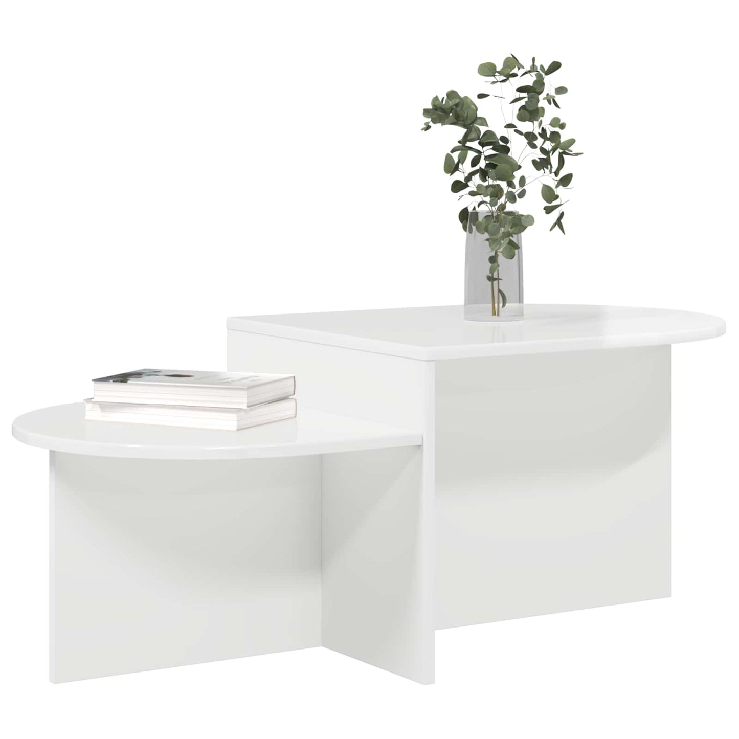 Salontafel Hoogglans Wit 100 x 50 x 40 cm Bewerkt hout is nu te koop bij PeponiXL, paradijselijk wonen!