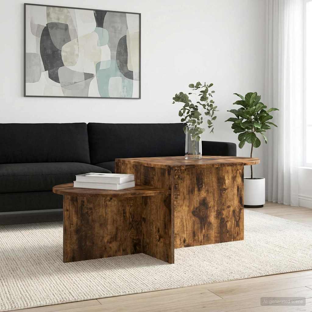 Salontafel Gerookt eiken 100 x 50 x 40 cm Bewerkt hout is nu te koop bij PeponiXL, paradijselijk wonen!