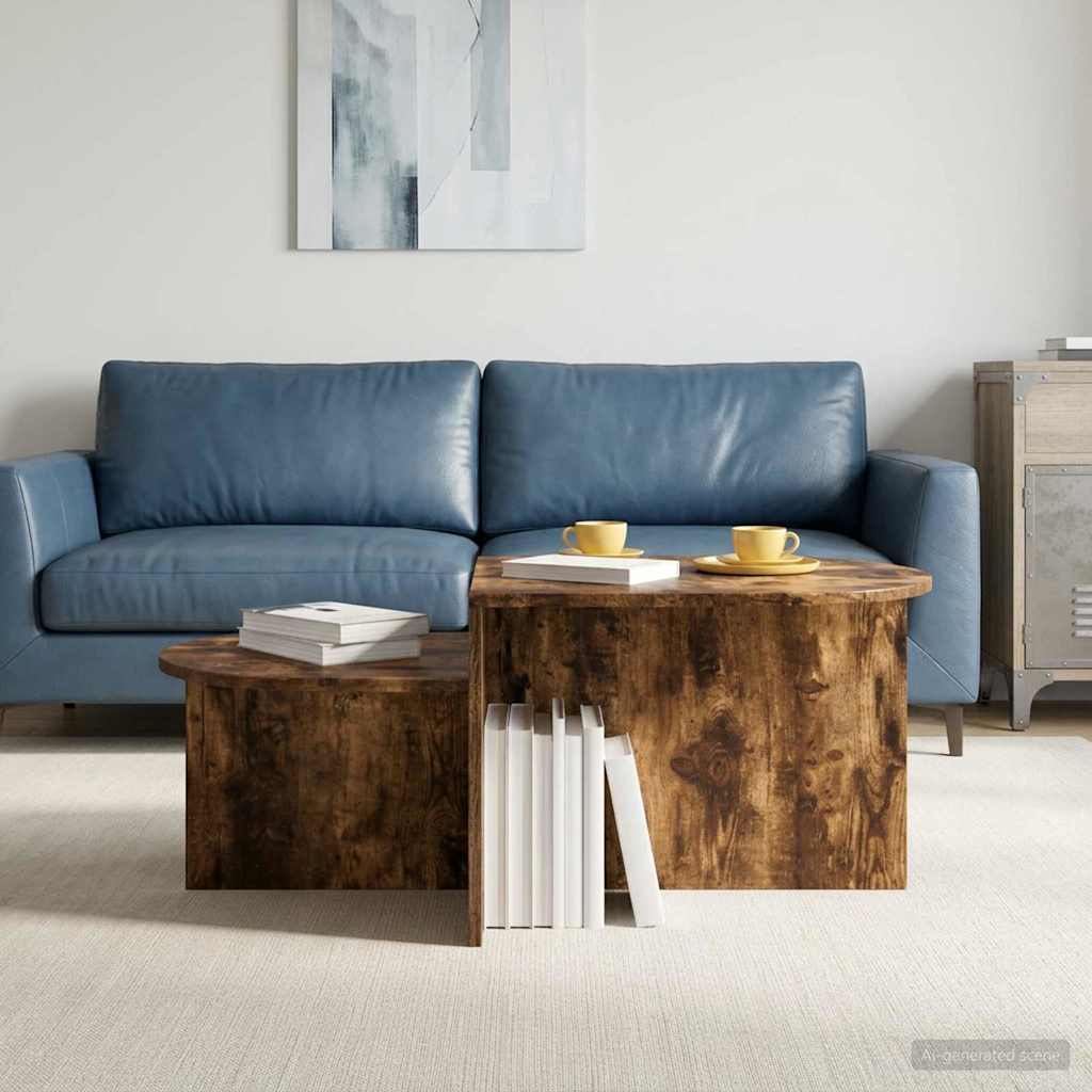 Salontafel Gerookt eiken 100 x 50 x 40 cm Bewerkt hout is nu te koop bij PeponiXL, paradijselijk wonen!