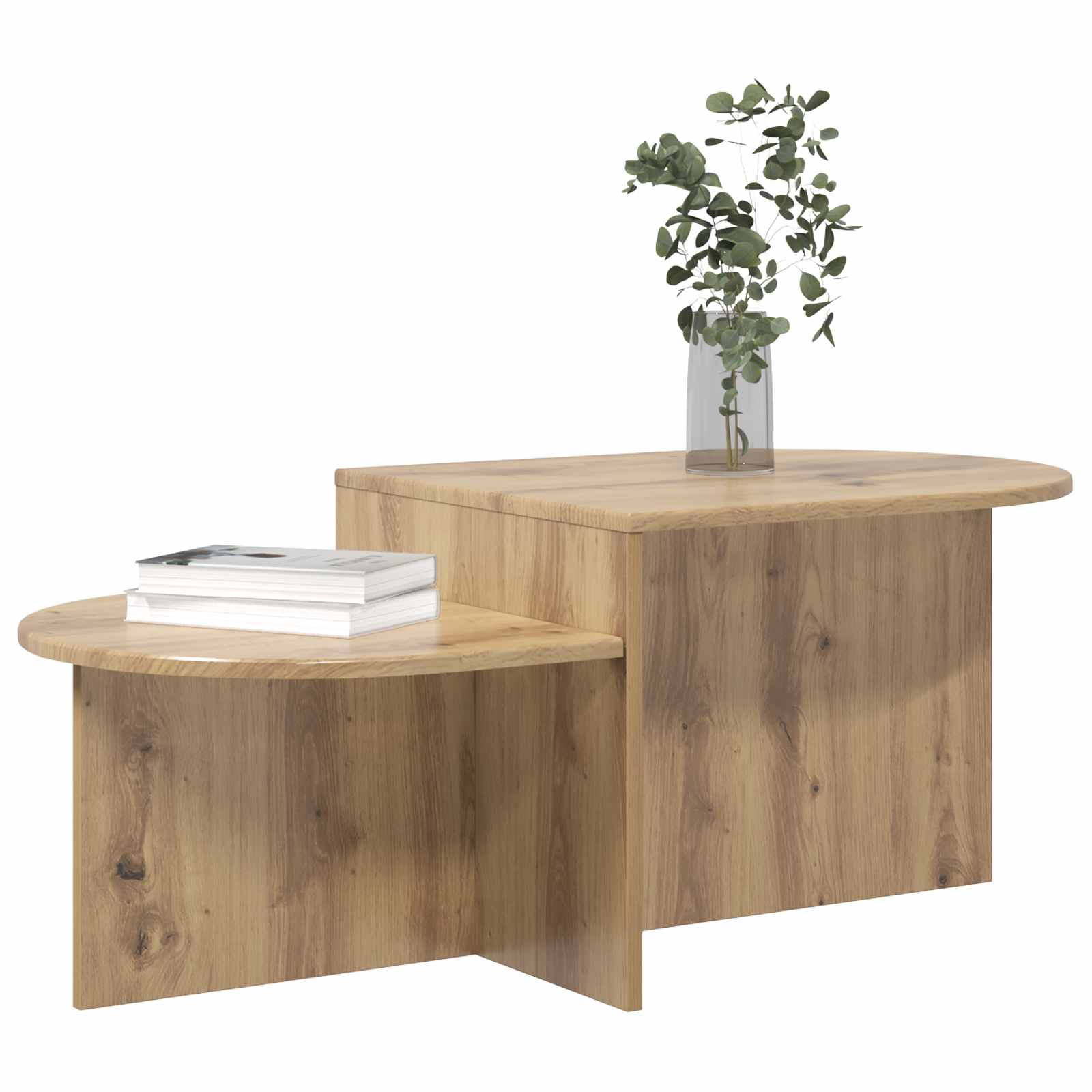 Salontafel Artisanaal eiken 100 x 50 x 40 cm Bewerkt hout is nu te koop bij PeponiXL, paradijselijk wonen!