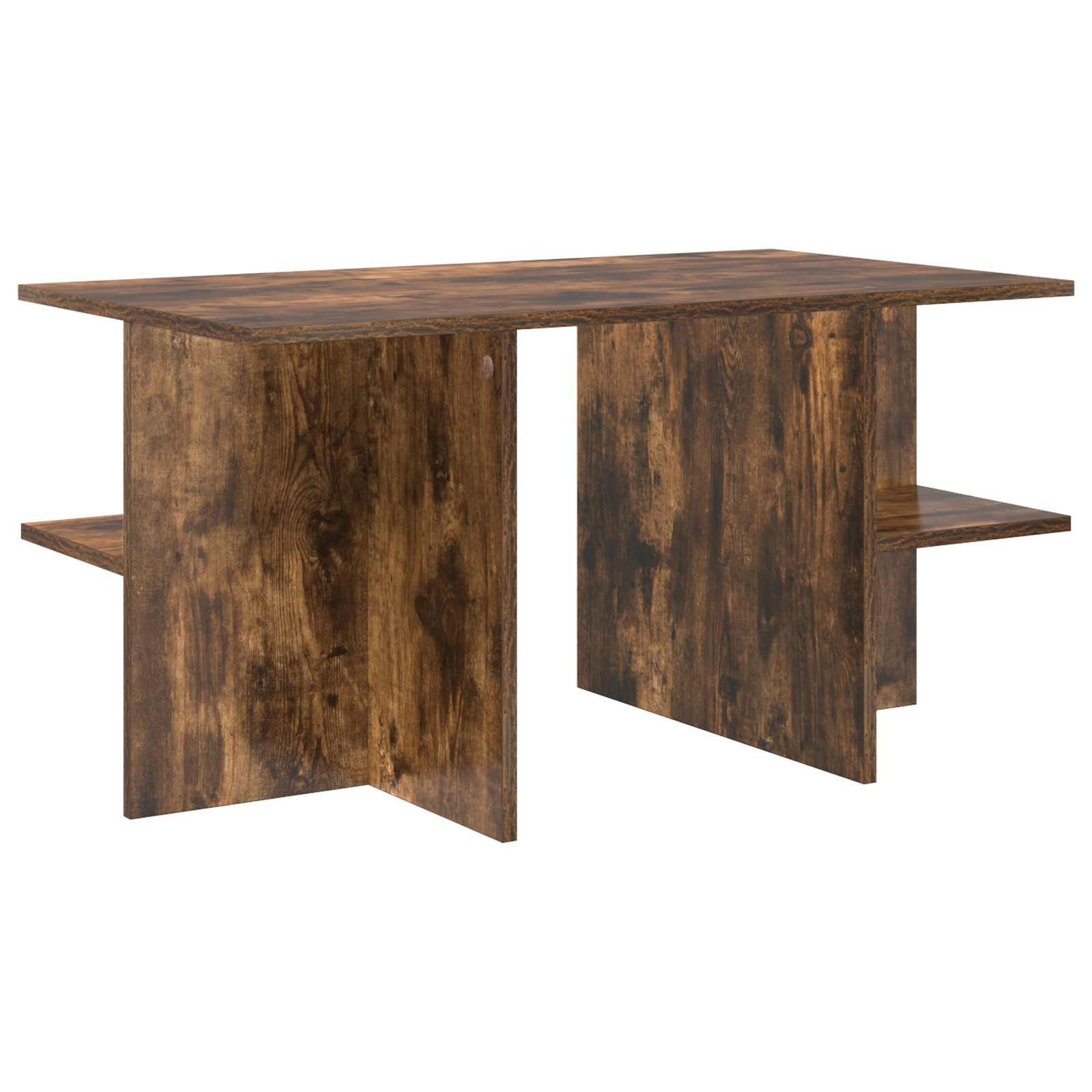 Salontafel Gerookt Eiken 87 x 50 x 45 cm Bewerkt hout is nu te koop bij PeponiXL, paradijselijk wonen!