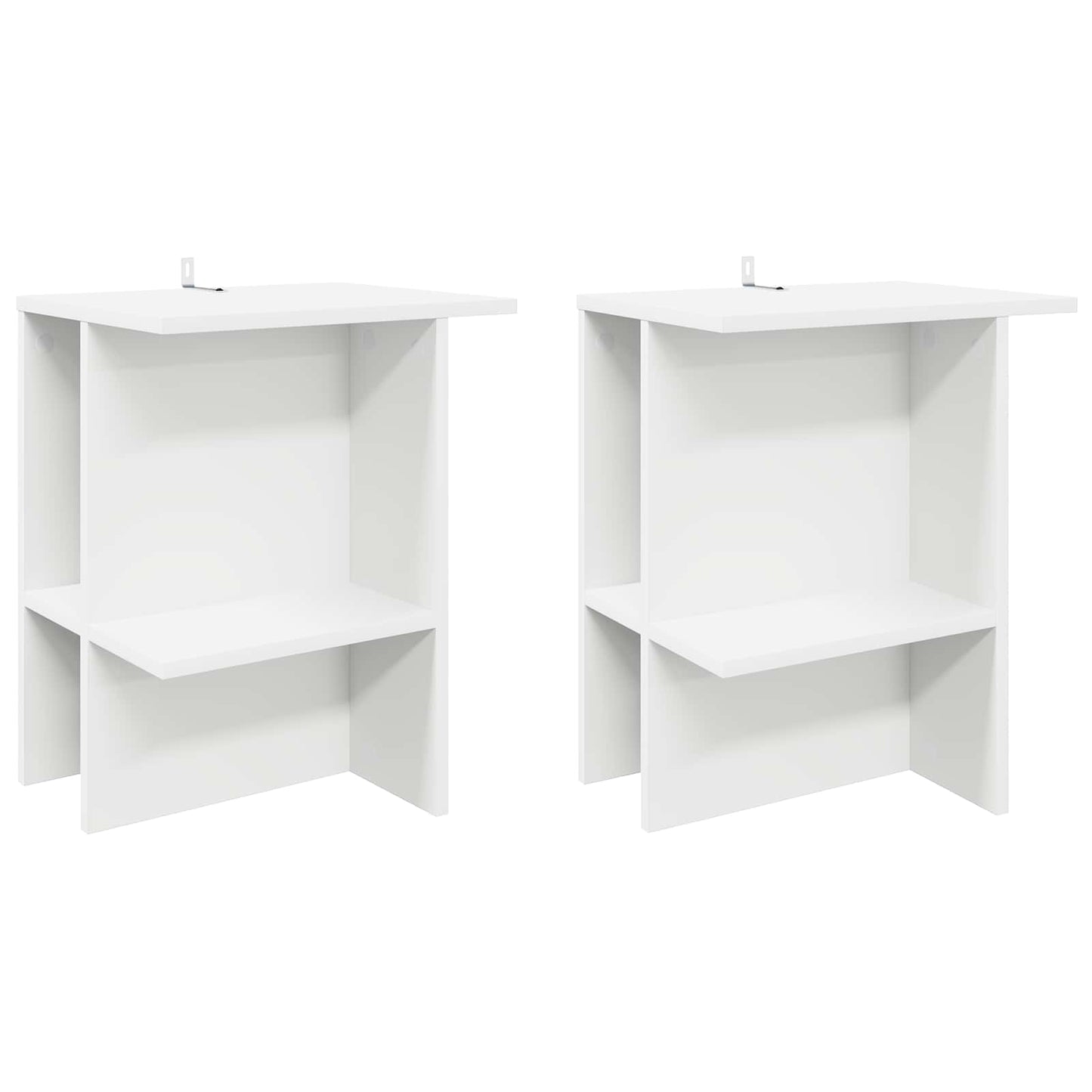 Salontafel 2 pcs Wit 40 x 30 x 49 cm Bewerkt hout is nu te koop bij PeponiXL, paradijselijk wonen!