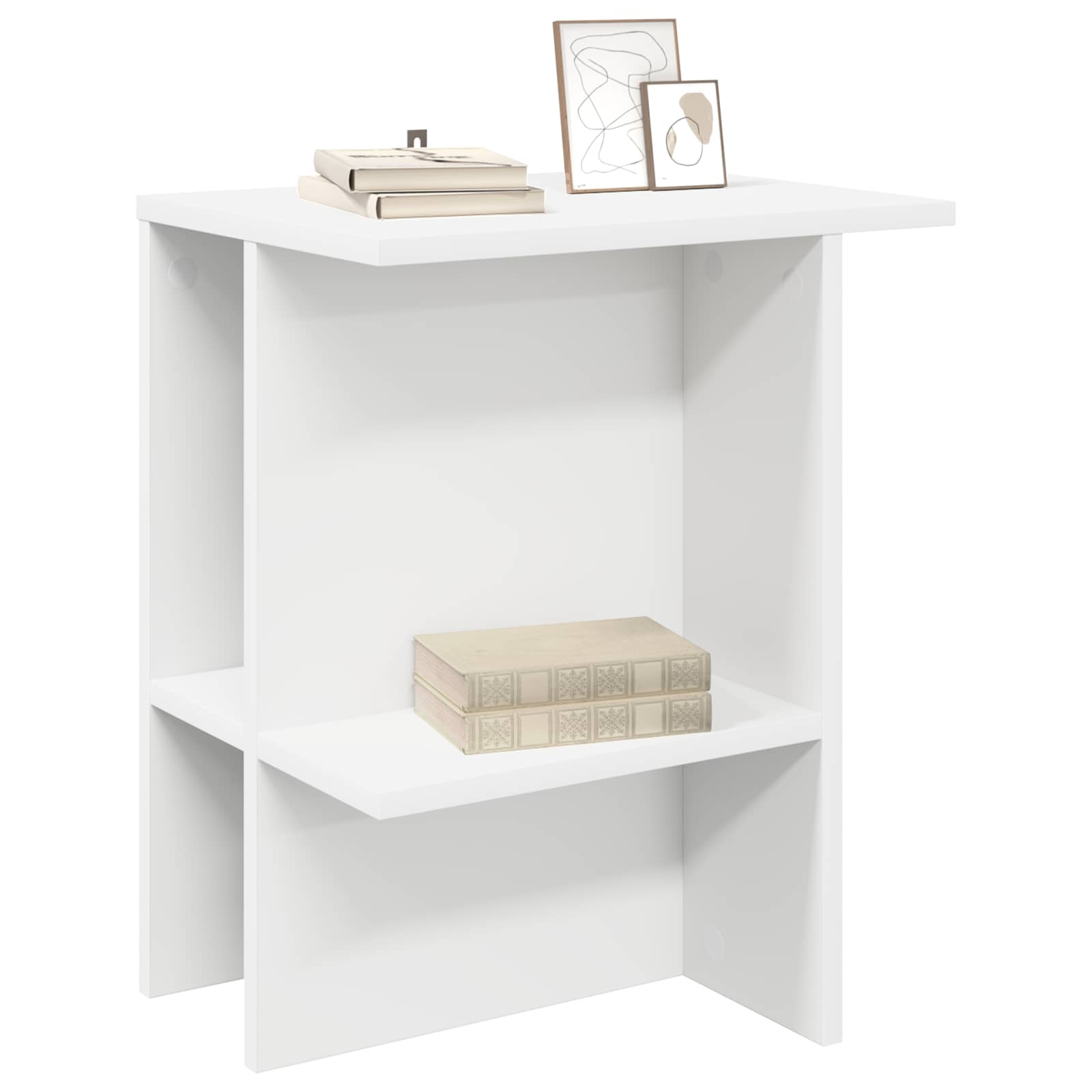 Salontafel 2 pcs Wit 40 x 30 x 49 cm Bewerkt hout is nu te koop bij PeponiXL, paradijselijk wonen!