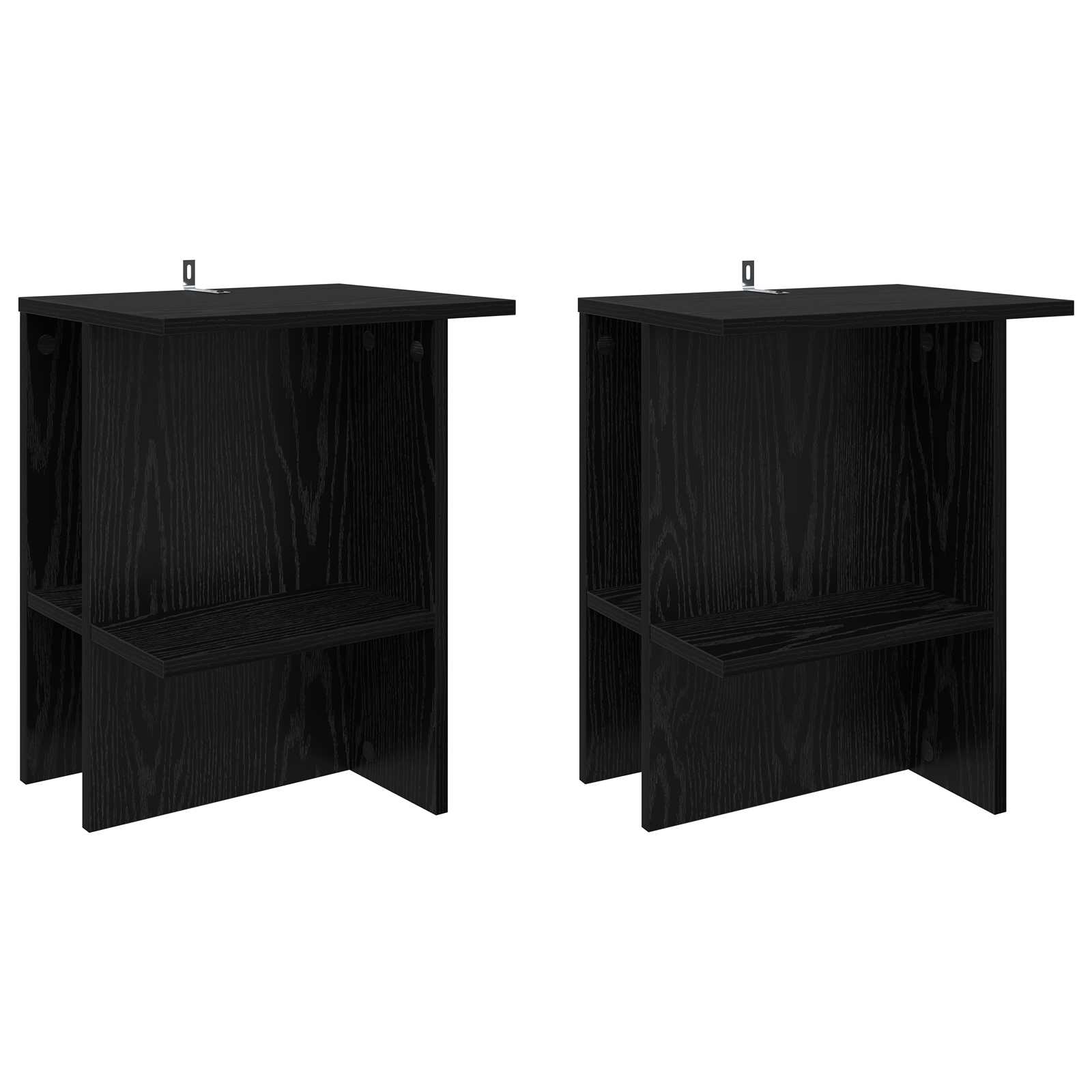 Salontafel 2 pcs Zwart eiken 40 x 30 x 49 cm Bewerkt hout is nu te koop bij PeponiXL, paradijselijk wonen!