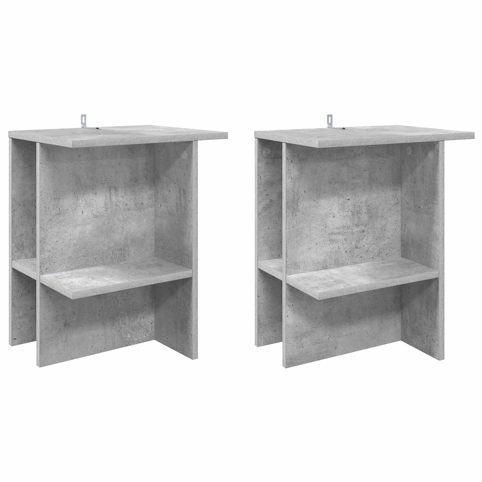 Salontafel 2 pcs Betongrijs 40 x 30 x 49 cm Bewerkt hout is nu te koop bij PeponiXL, paradijselijk wonen!
