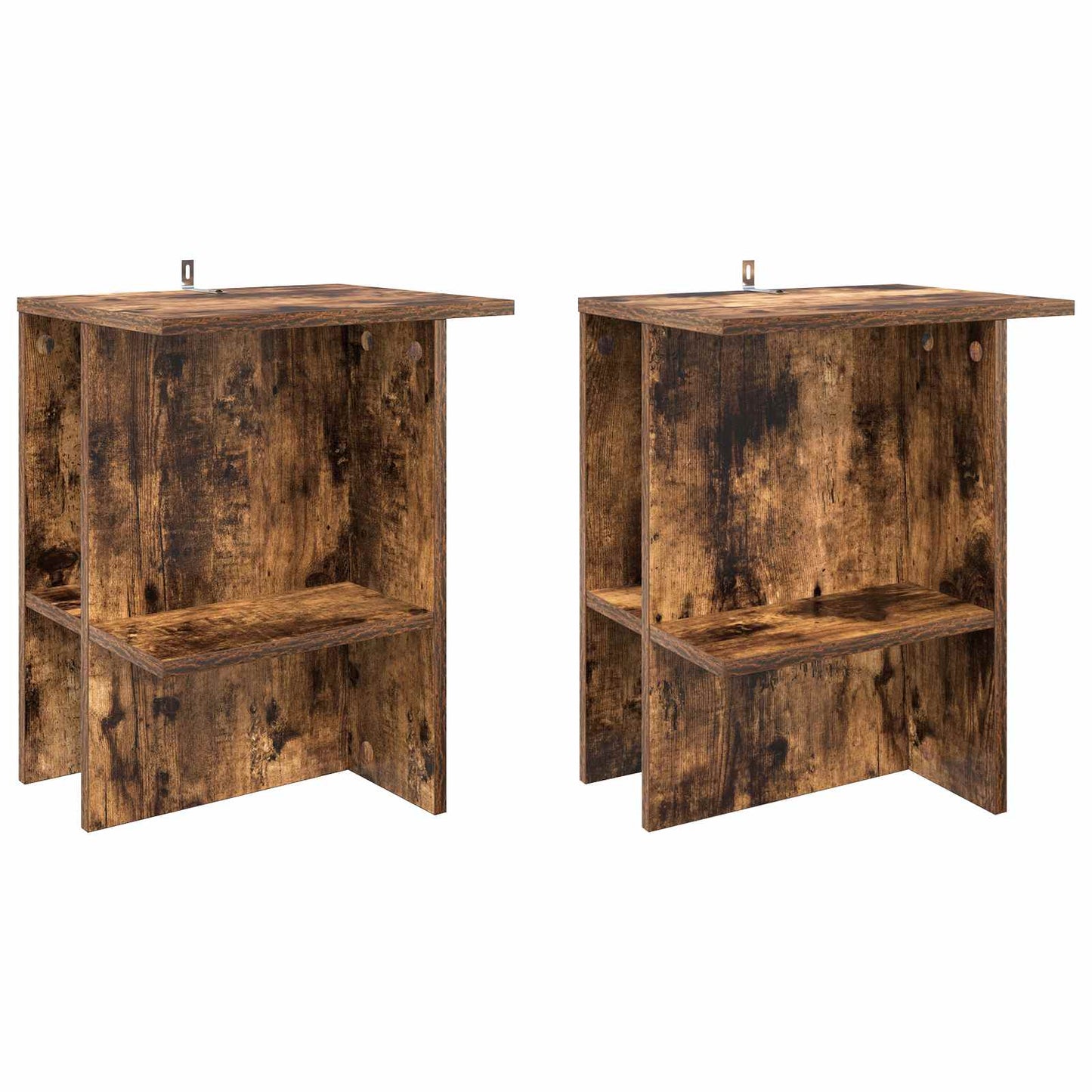 Salontafel 2 pcs Gerookt eiken 40 x 30 x 49 cm Bewerkt hout is nu te koop bij PeponiXL, paradijselijk wonen!