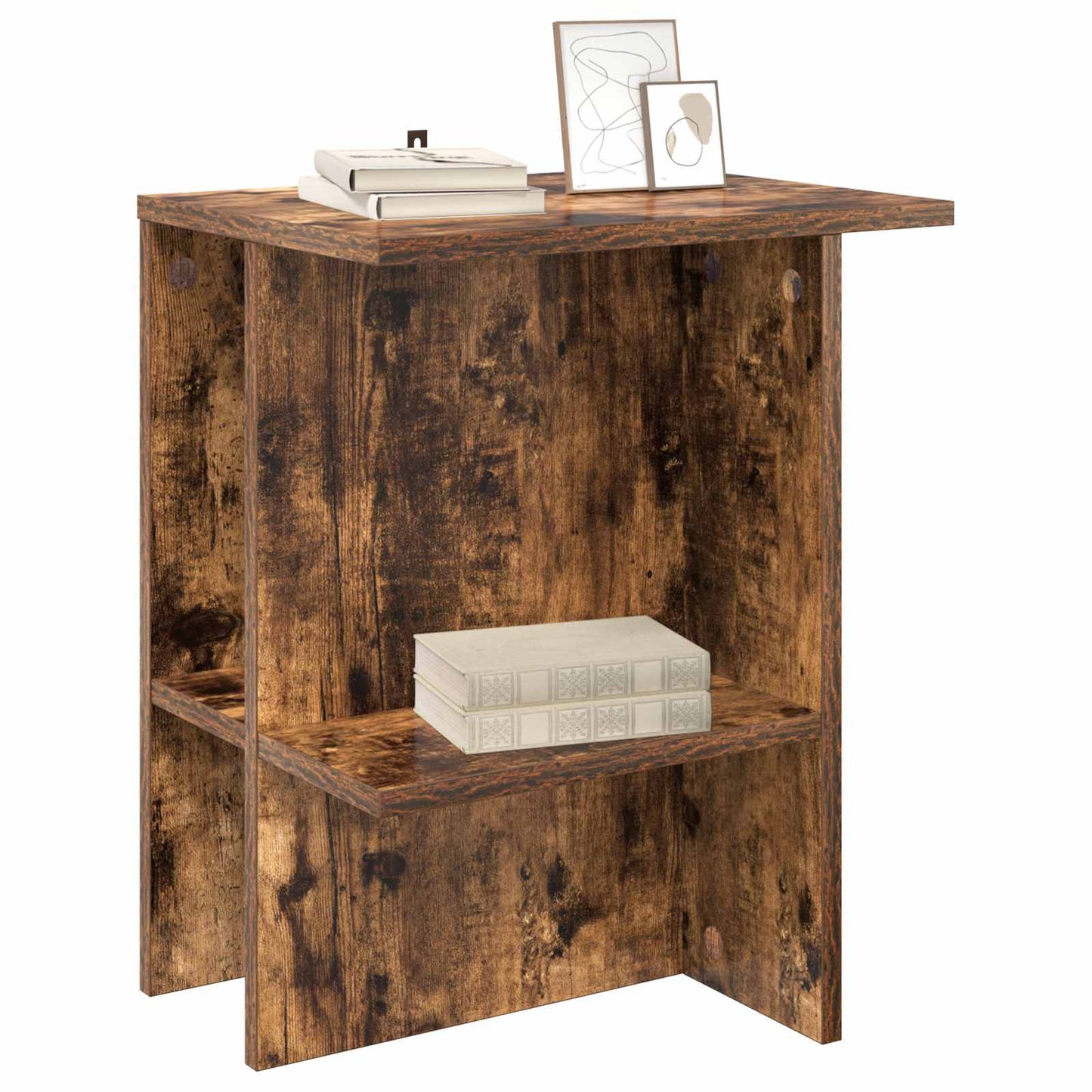 Salontafel 2 pcs Gerookt eiken 40 x 30 x 49 cm Bewerkt hout is nu te koop bij PeponiXL, paradijselijk wonen!