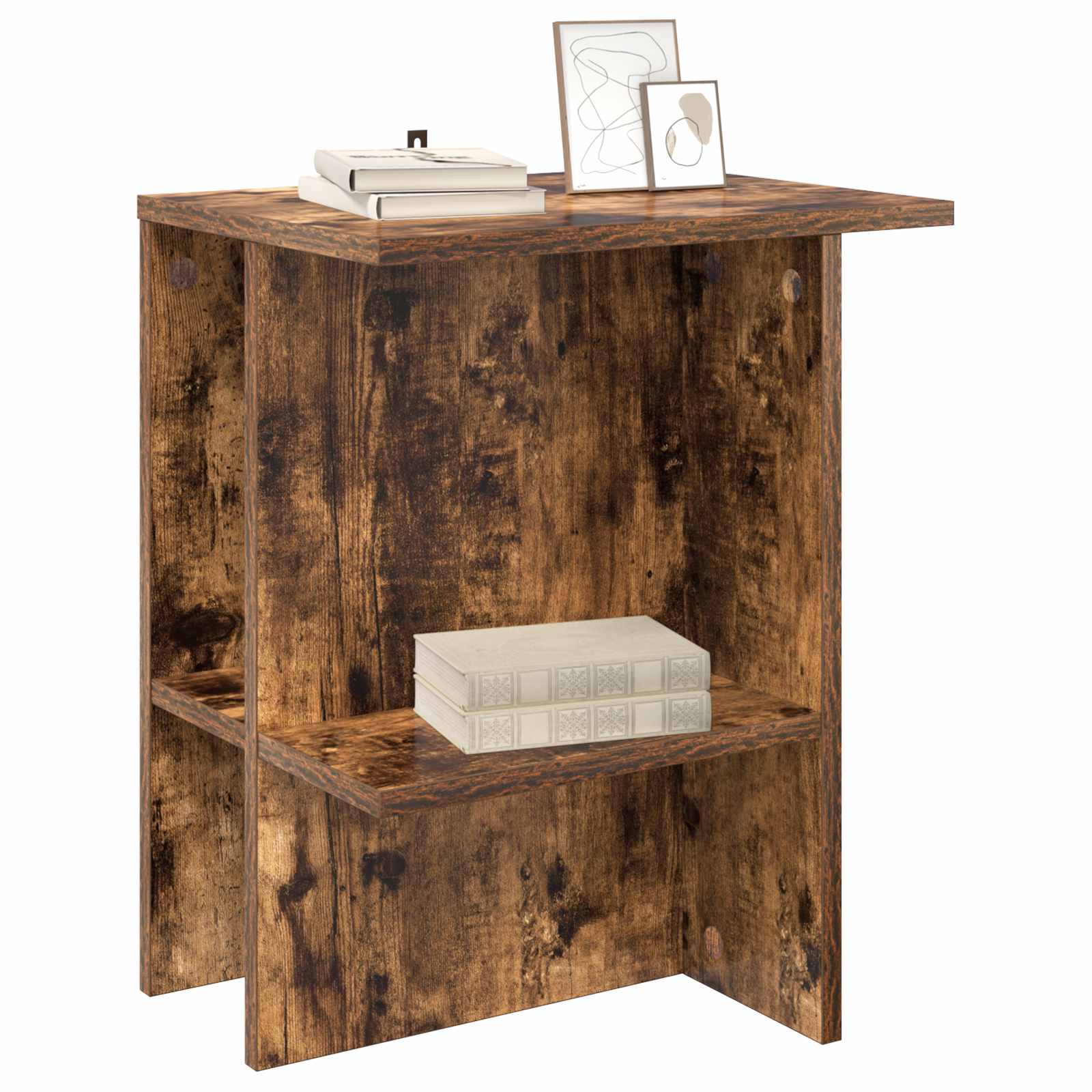 Salontafel 2 pcs Gerookt eiken 40 x 30 x 49 cm Bewerkt hout is nu te koop bij PeponiXL, paradijselijk wonen!