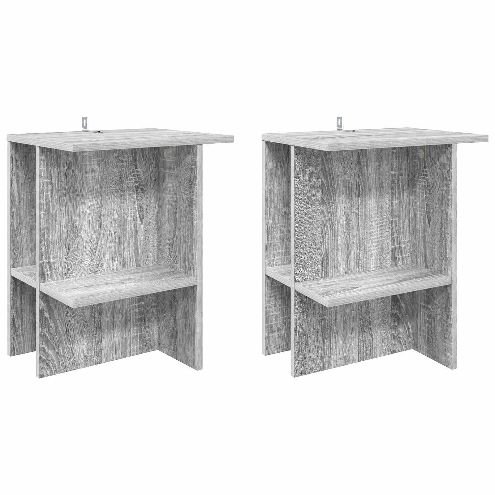 Salontafel 2 pcs Grijs sonoma 40 x 30 x 49 cm Bewerkt hout is nu te koop bij PeponiXL, paradijselijk wonen!