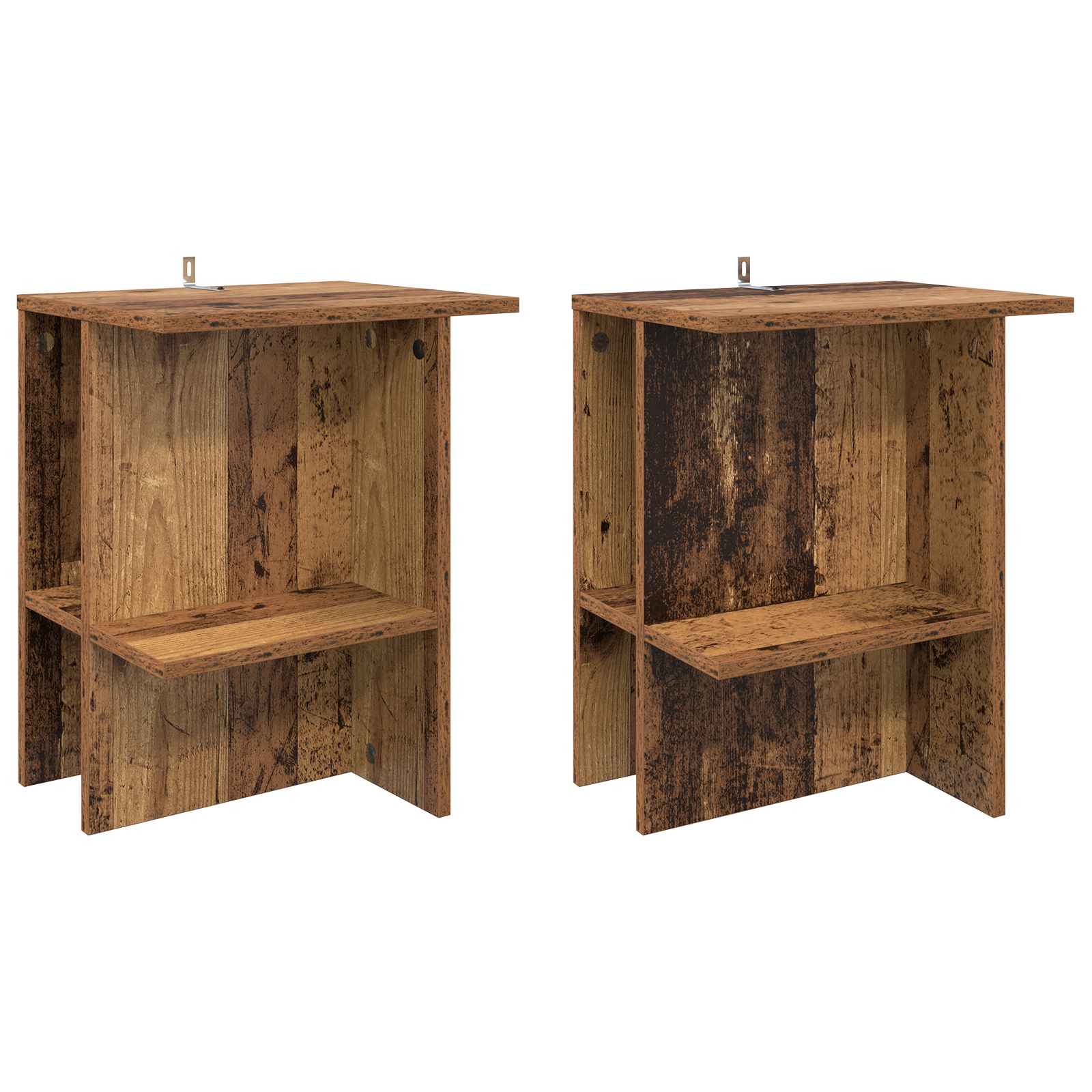 Salontafel 2 pcs Oud hout 40 x 30 x 49 cm Bewerkt hout is nu te koop bij PeponiXL, paradijselijk wonen!