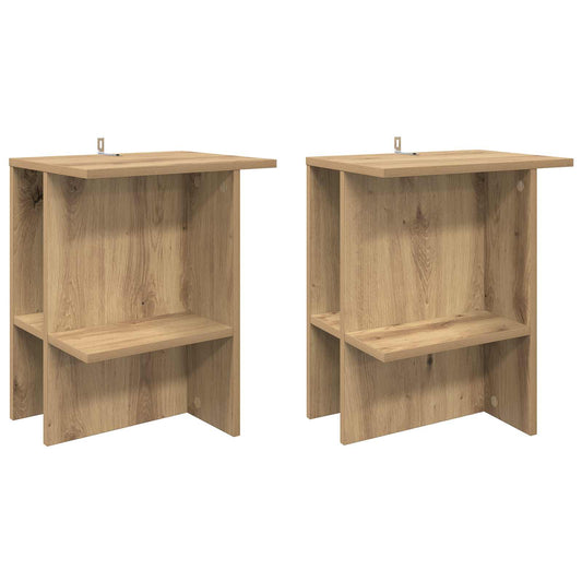 Salontafel 2 pcs Artisanaal eiken 40 x 30 x 49 cm Bewerkt hout is nu te koop bij PeponiXL, paradijselijk wonen!