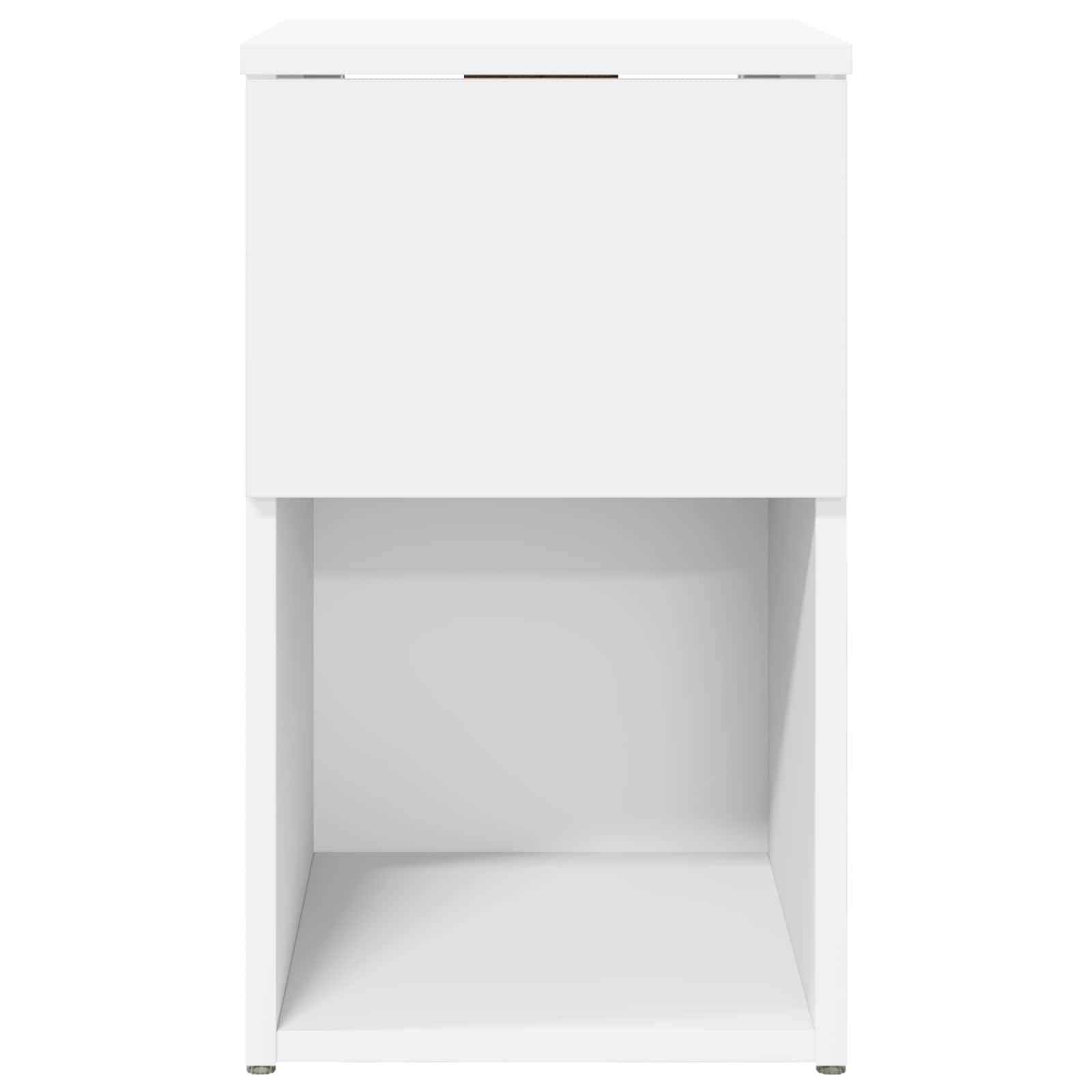 Bed kast Wit 29 x 31,5 x 49 cm Bewerkt hout is nu te koop bij PeponiXL, paradijselijk wonen!