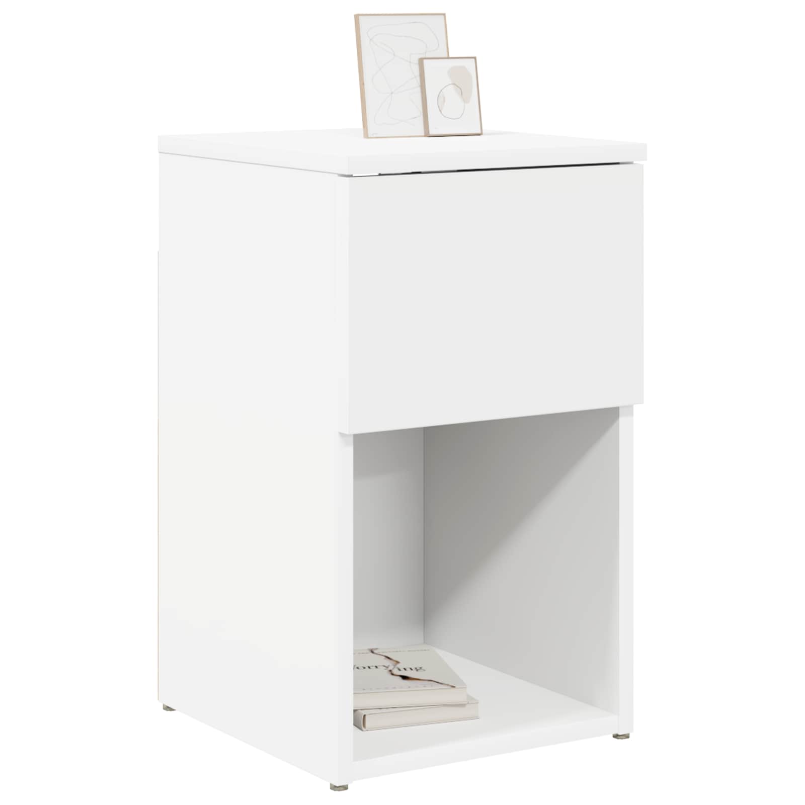 Bed kast Wit 29 x 31,5 x 49 cm Bewerkt hout is nu te koop bij PeponiXL, paradijselijk wonen!
