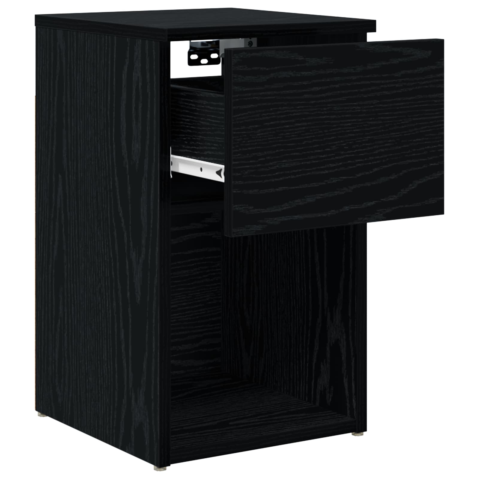 Bed kast Zwart eiken 29 x 31,5 x 49 cm Bewerkt hout is nu te koop bij PeponiXL, paradijselijk wonen!