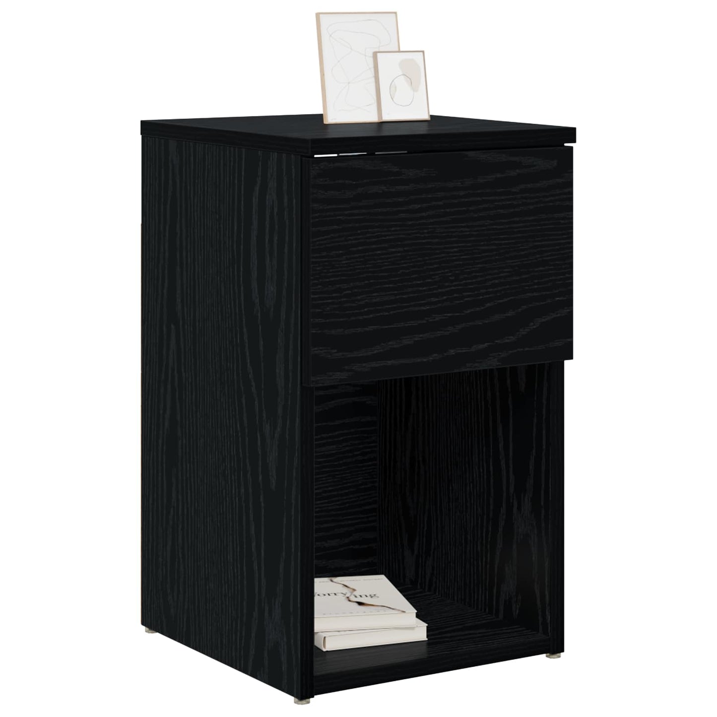 Bed kast Zwart eiken 29 x 31,5 x 49 cm Bewerkt hout is nu te koop bij PeponiXL, paradijselijk wonen!
