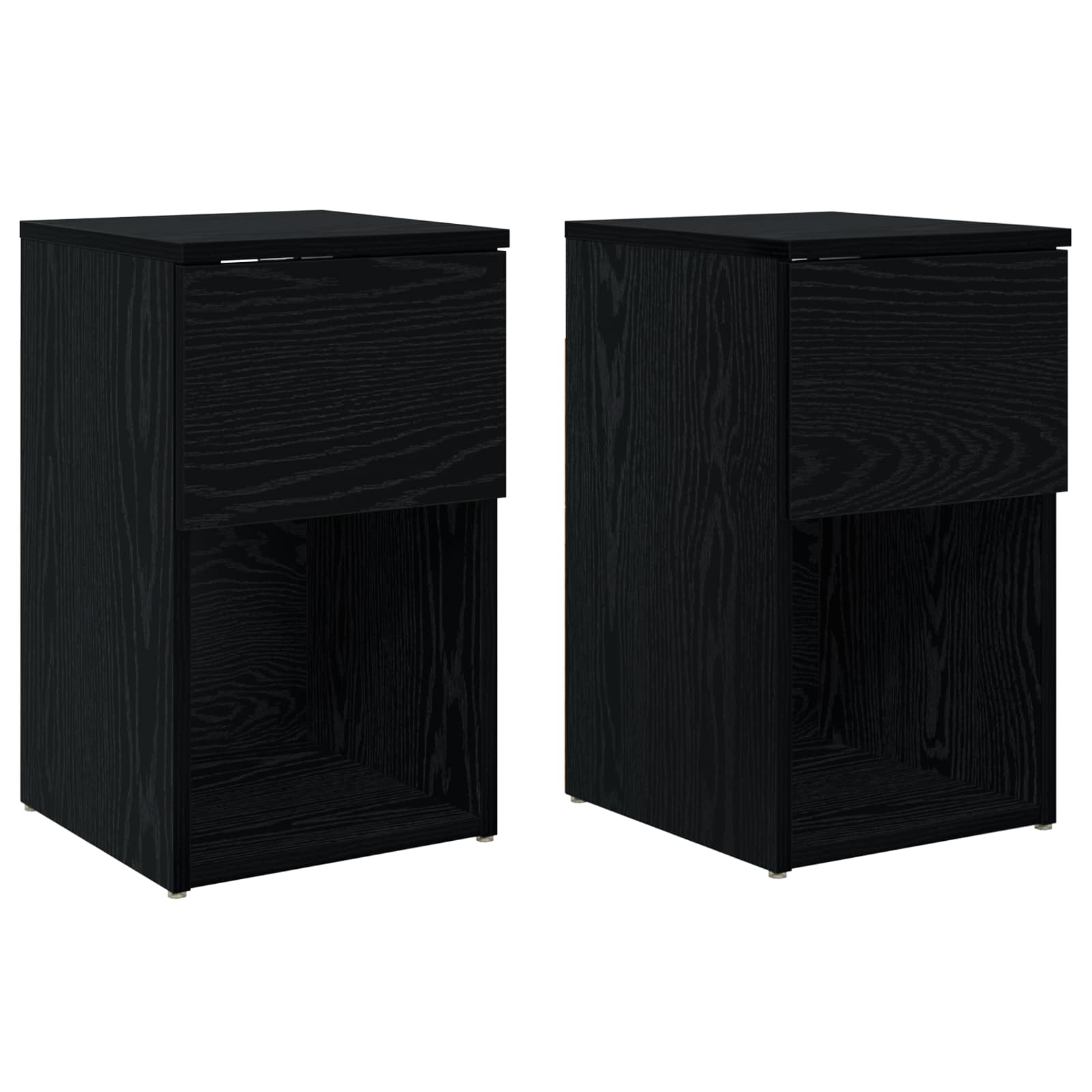 Bed kast 2 pcs Zwart eiken 29 x 31,5 x 49 cm Bewerkt hout is nu te koop bij PeponiXL, paradijselijk wonen!