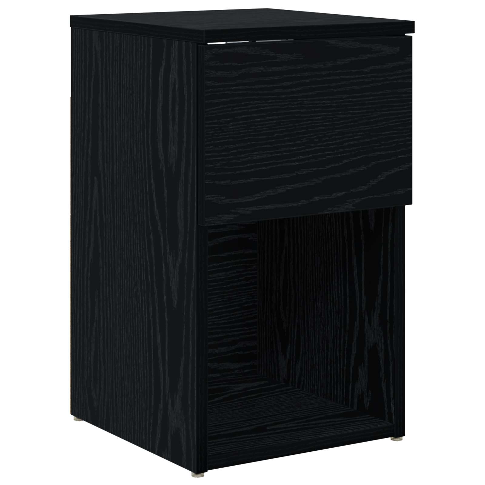 Bed kast 2 pcs Zwart eiken 29 x 31,5 x 49 cm Bewerkt hout is nu te koop bij PeponiXL, paradijselijk wonen!