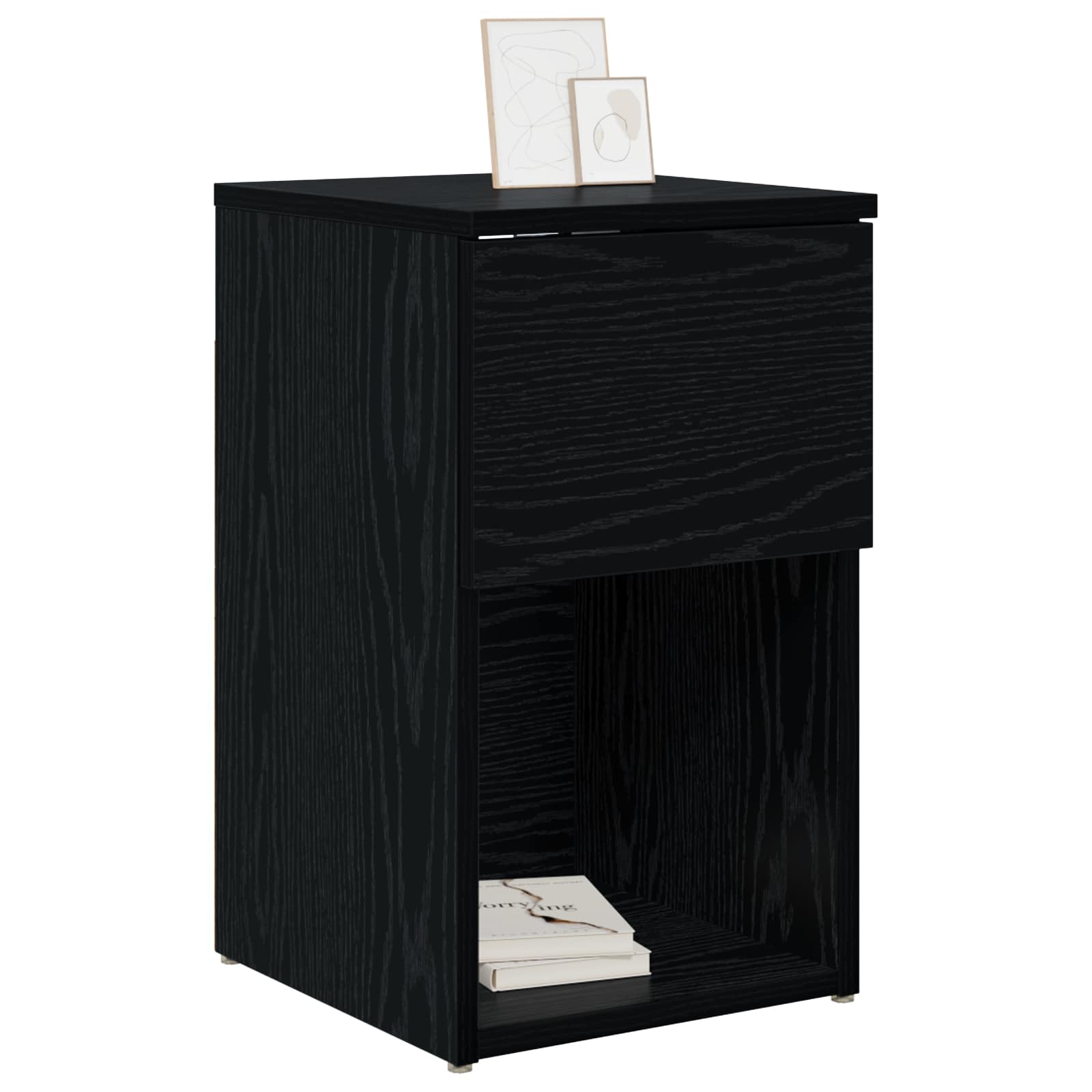 Bed kast 2 pcs Zwart eiken 29 x 31,5 x 49 cm Bewerkt hout is nu te koop bij PeponiXL, paradijselijk wonen!