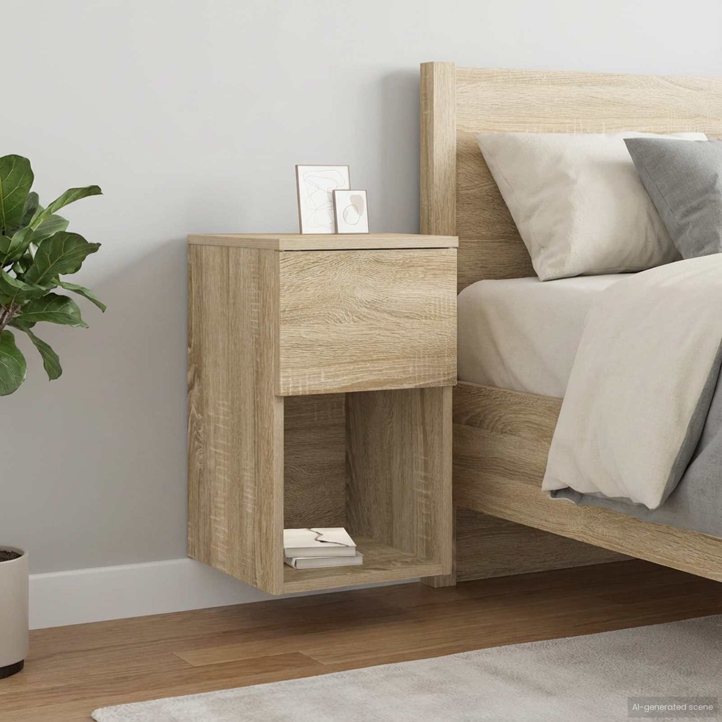 Bed kast Sonoma Eiken 29 x 31,5 x 49 cm Bewerkt hout is nu te koop bij PeponiXL, paradijselijk wonen!