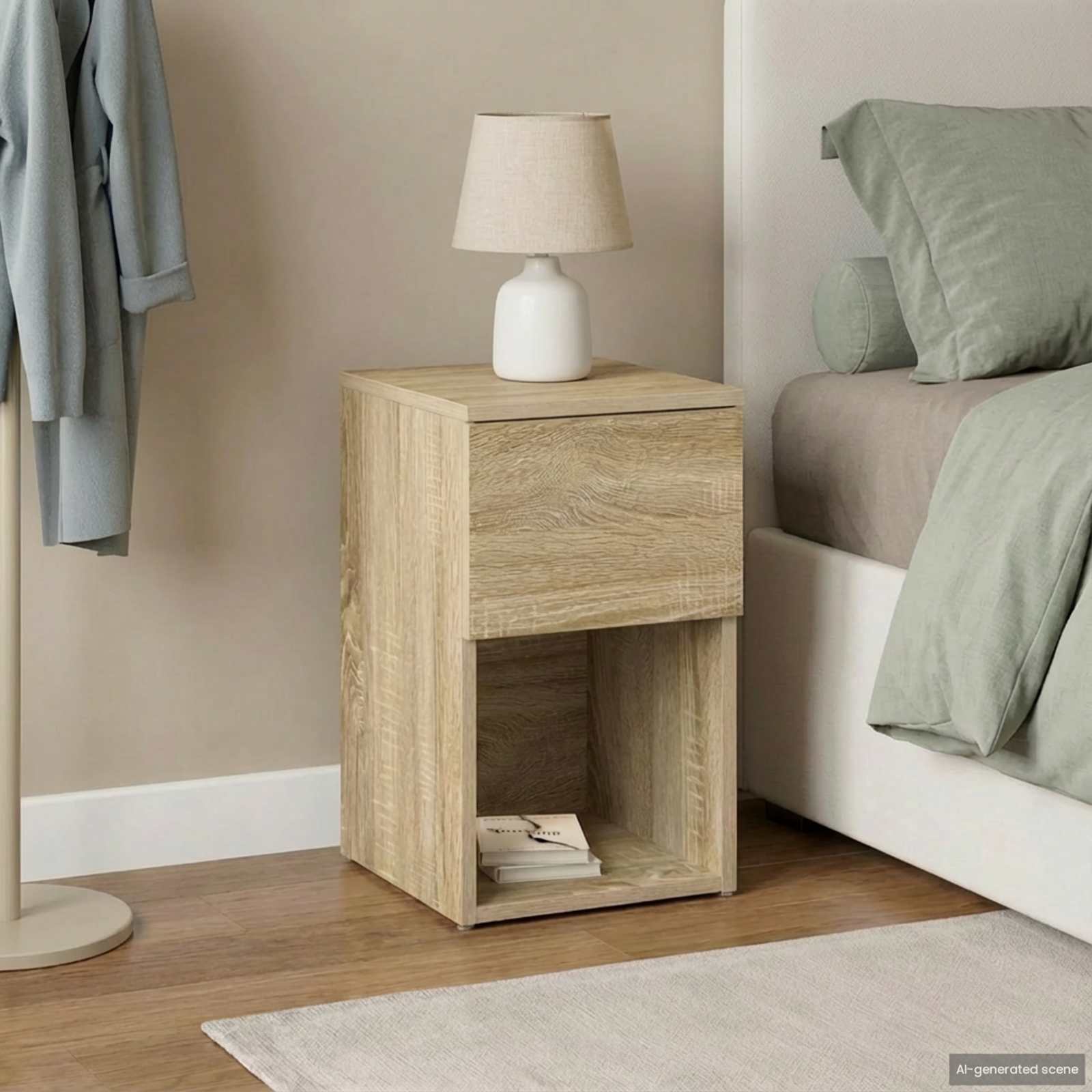 Bed kast Sonoma Eiken 29 x 31,5 x 49 cm Bewerkt hout is nu te koop bij PeponiXL, paradijselijk wonen!