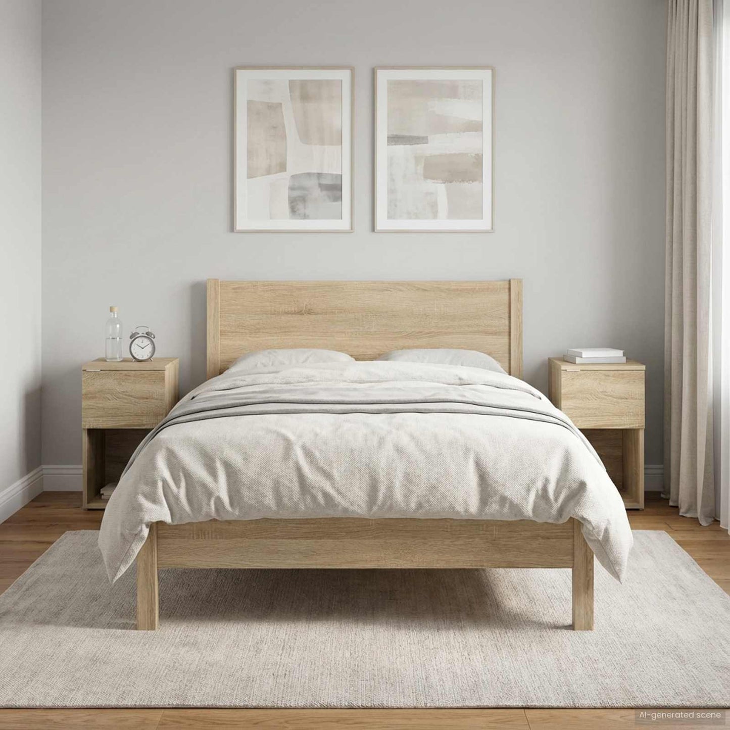 Bed kast 2 pcs Sonoma Eiken 29 x 31,5 x 49 cm Bewerkt hout is nu te koop bij PeponiXL, paradijselijk wonen!
