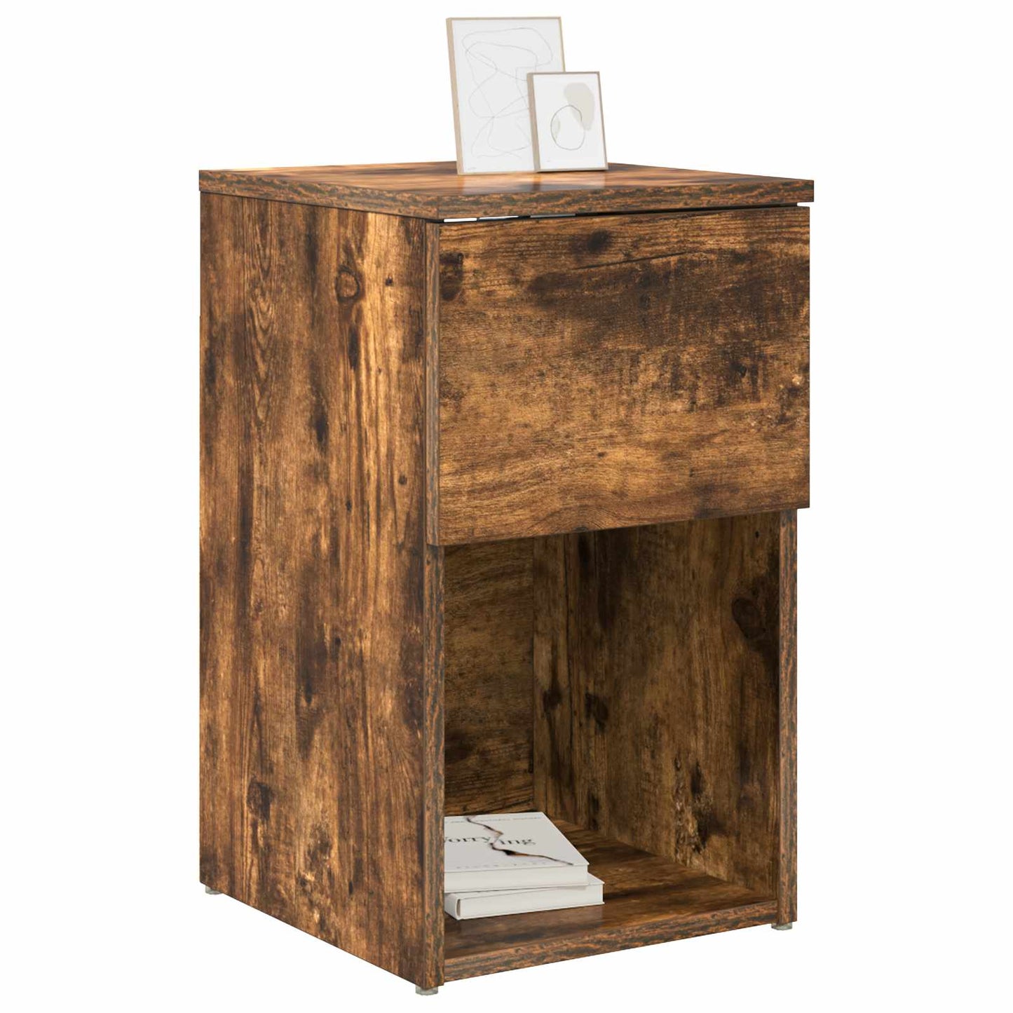 Bed kast Gerookt eiken 29 x 31,5 x 49 cm Bewerkt hout is nu te koop bij PeponiXL, paradijselijk wonen!