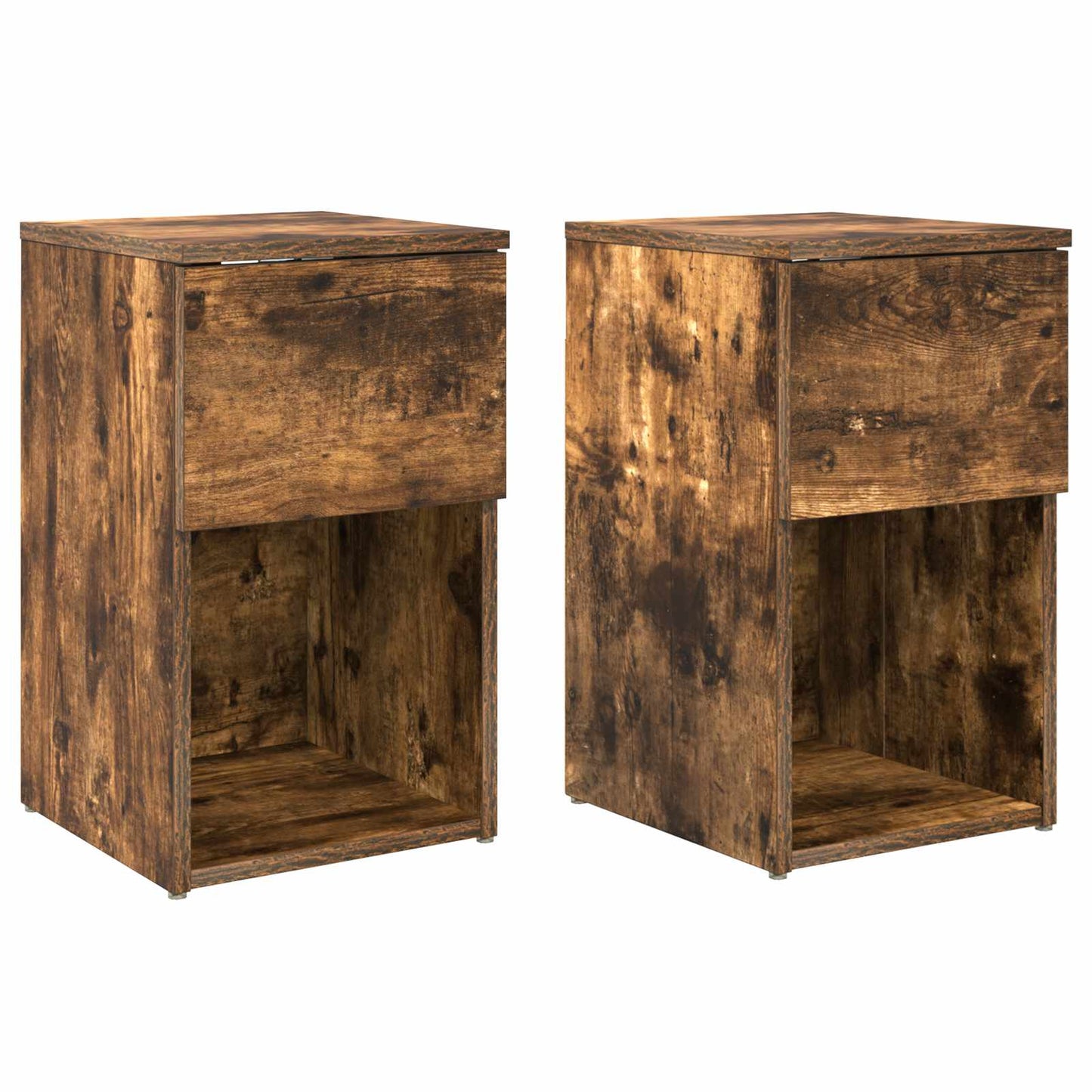 Bed kast 2 pcs Gerookt eiken 29 x 31,5 x 49 cm Bewerkt hout is nu te koop bij PeponiXL, paradijselijk wonen!