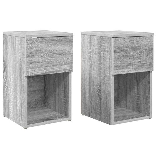 Bed kast 2 pcs Grijs sonoma 29 x 31,5 x 49 cm Bewerkt hout is nu te koop bij PeponiXL, paradijselijk wonen!