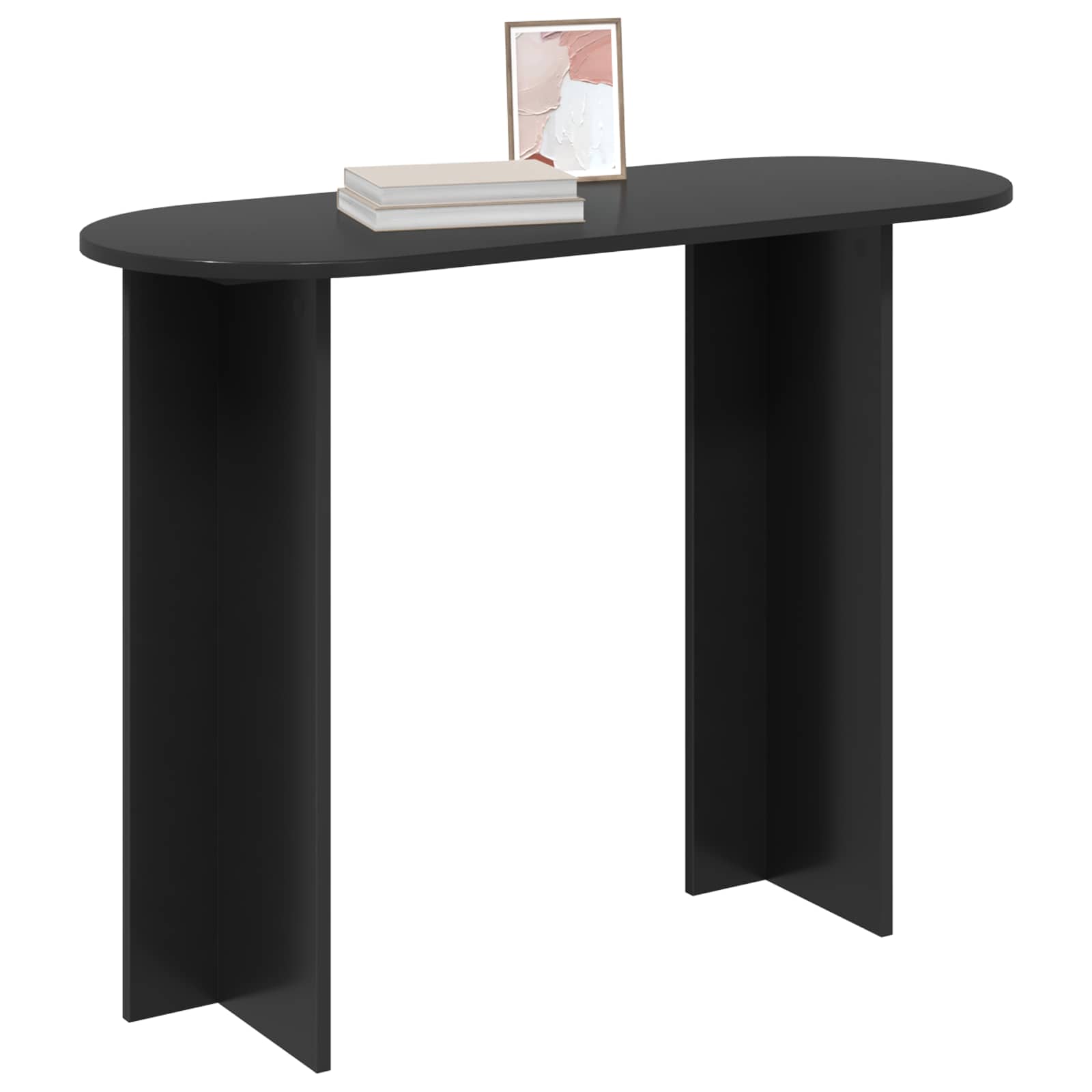 Wandtafel Zwart eiken 100 x 39,5 x 75 cm Bewerkt hout is nu te koop bij PeponiXL, paradijselijk wonen!