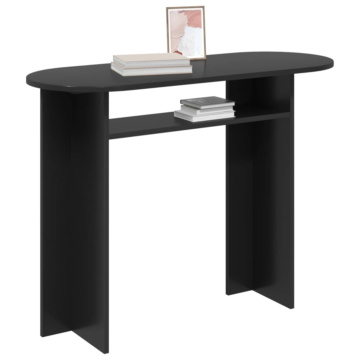 Wandtafel Zwart eiken 100 x 39,5 x 75 cm Bewerkt hout is nu te koop bij PeponiXL, paradijselijk wonen!