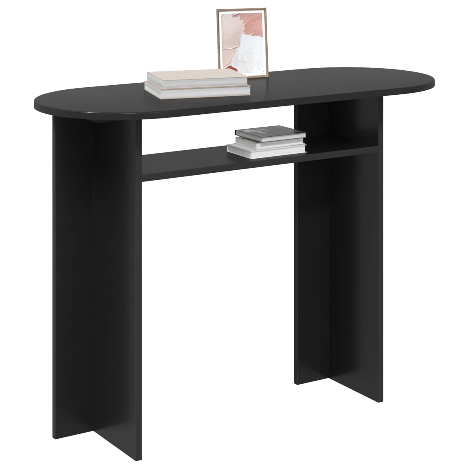 Wandtafel Zwart eiken 100 x 39,5 x 75 cm Bewerkt hout is nu te koop bij PeponiXL, paradijselijk wonen!