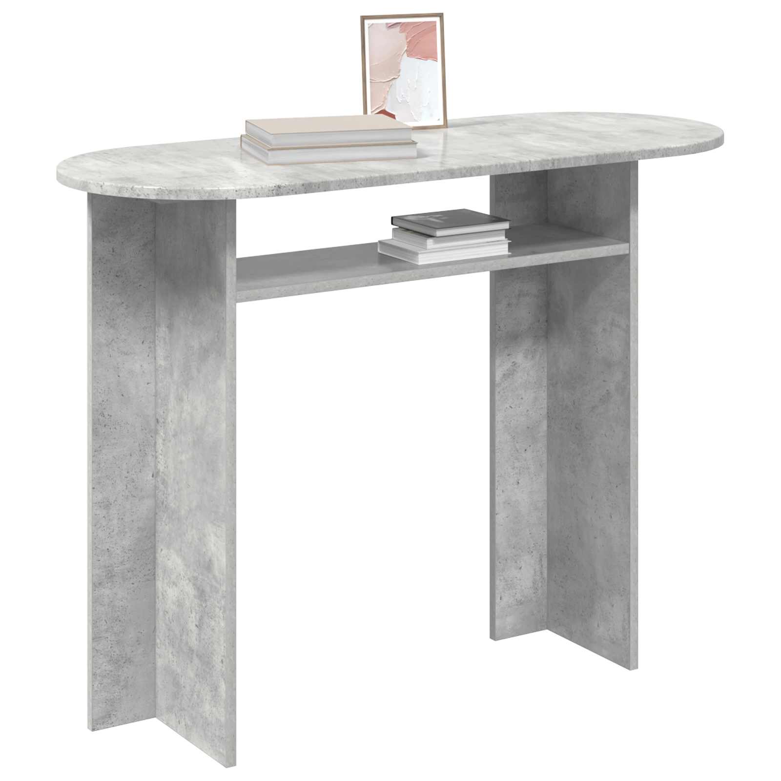 Wandtafel met opslag Betongrijs 100 x 39,5 x 75 cm Bewerkt hout is nu te koop bij PeponiXL, paradijselijk wonen!