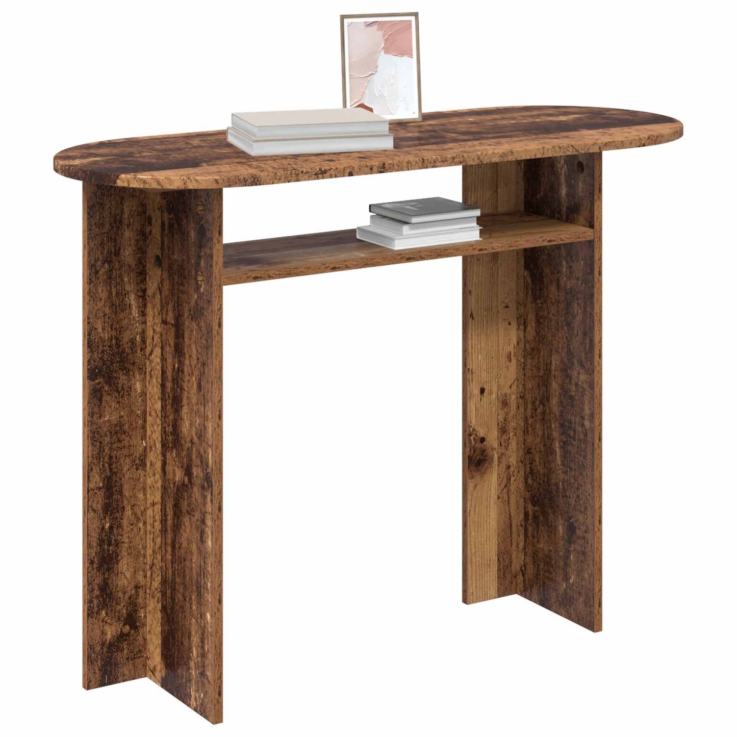 Wandtafel met opslag Oud hout 100 x 39,5 x 75 cm Bewerkt hout is nu te koop bij PeponiXL, paradijselijk wonen!