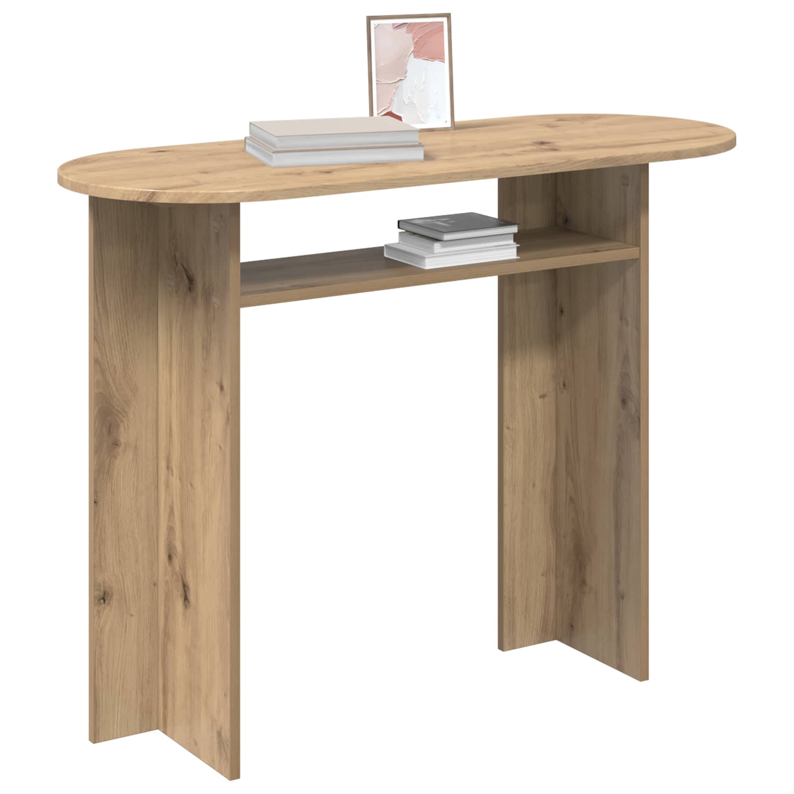 Wandtafel Artisanaal eiken 100 x 39,5 x 75 cm Bewerkt hout is nu te koop bij PeponiXL, paradijselijk wonen!