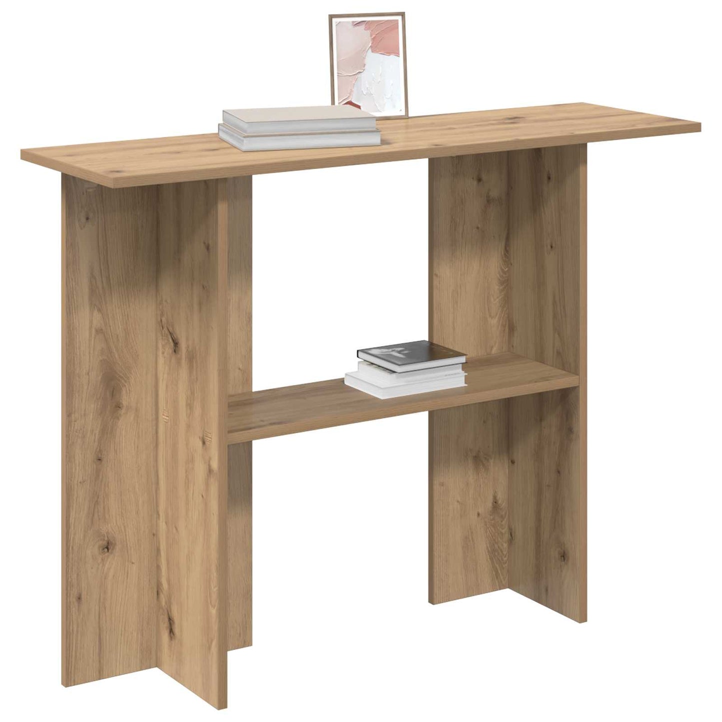 Wandtafel Artisanaal eiken 100 x 30 x 75 cm Bewerkt hout is nu te koop bij PeponiXL, paradijselijk wonen!