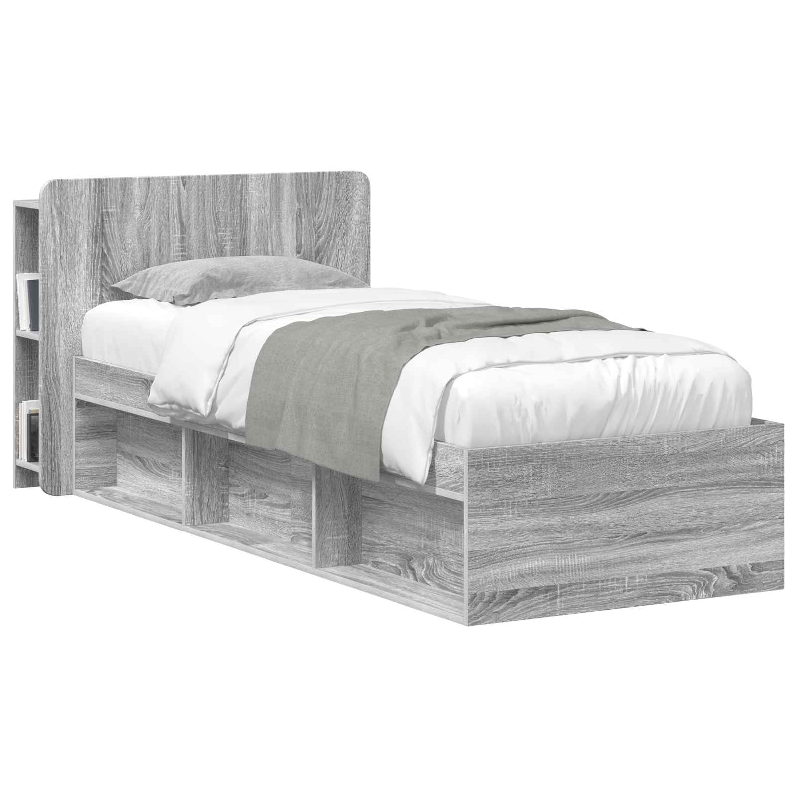 Hoofdeinde kas met opslag Grijs sonoma Bewerkt hout is nu te koop bij PeponiXL, paradijselijk wonen!